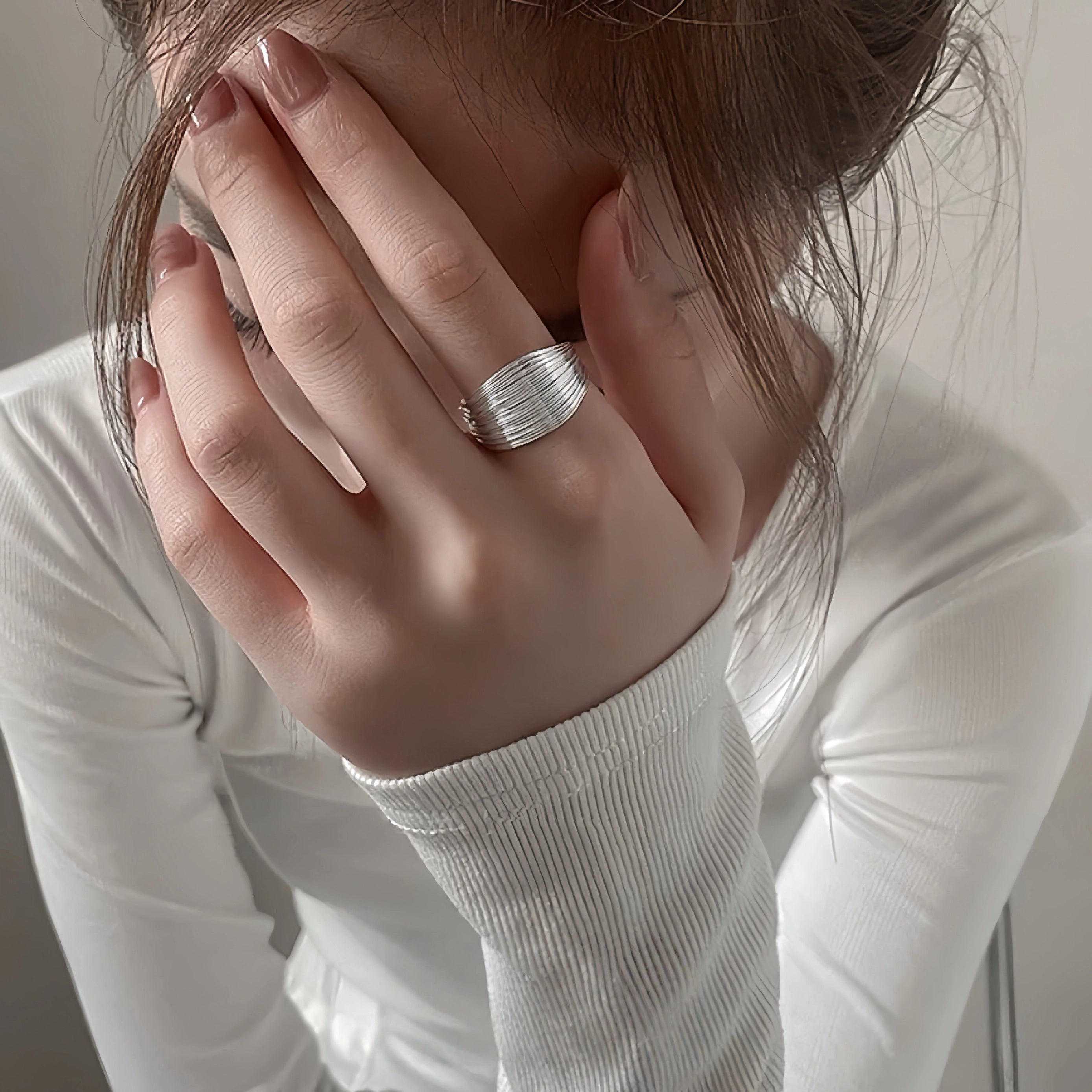 Minimalist Coil-wrapped Metallic Ring