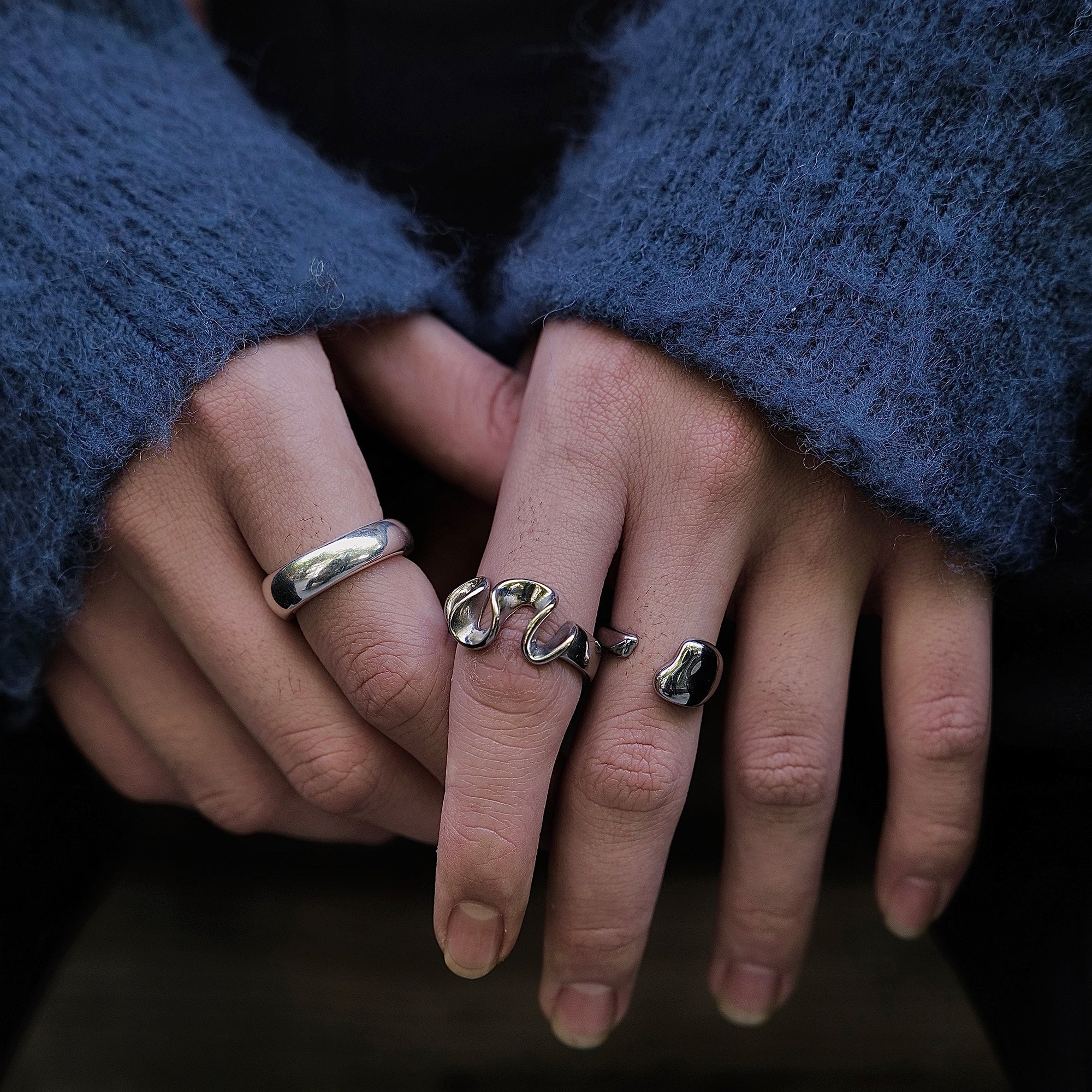 Liquid Shaped Minimalist Ring