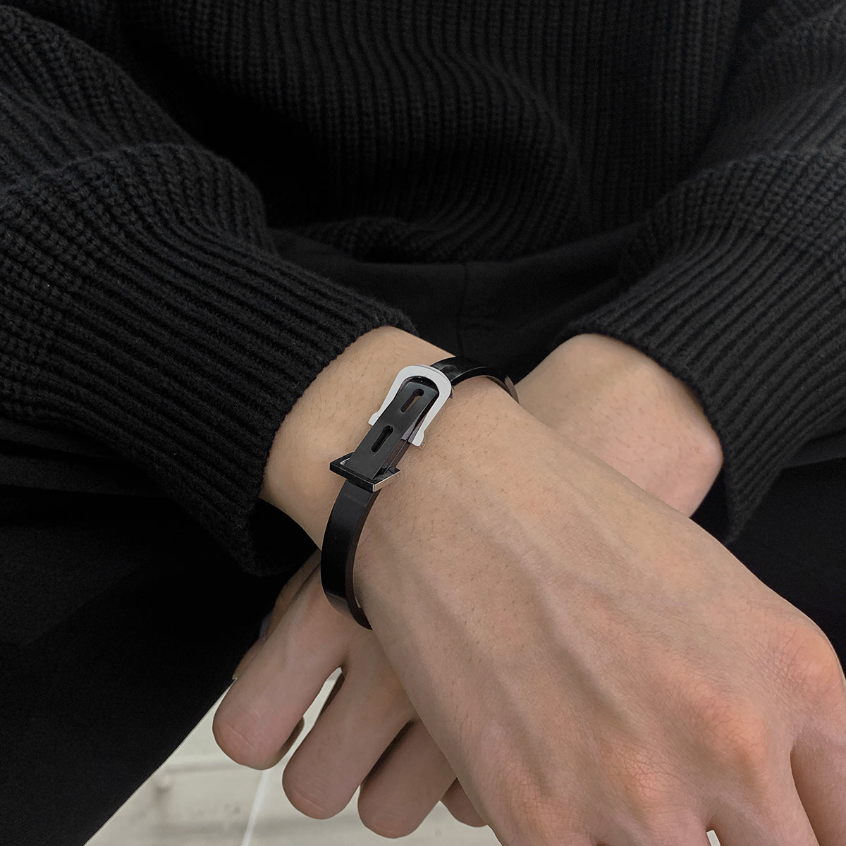 Titanium Steel Belt Buckle Bracelet