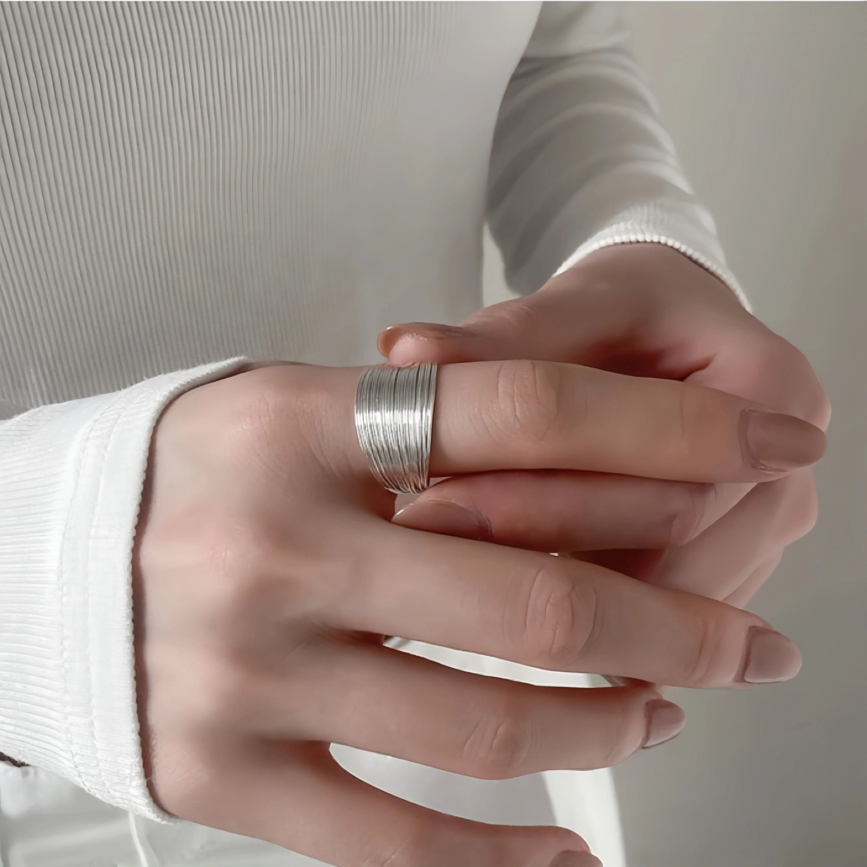 Minimalist Coil-wrapped Metallic Ring