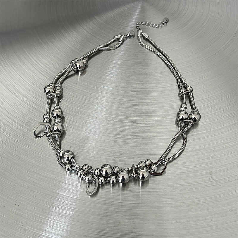 Double Snake Bone heart Necklace