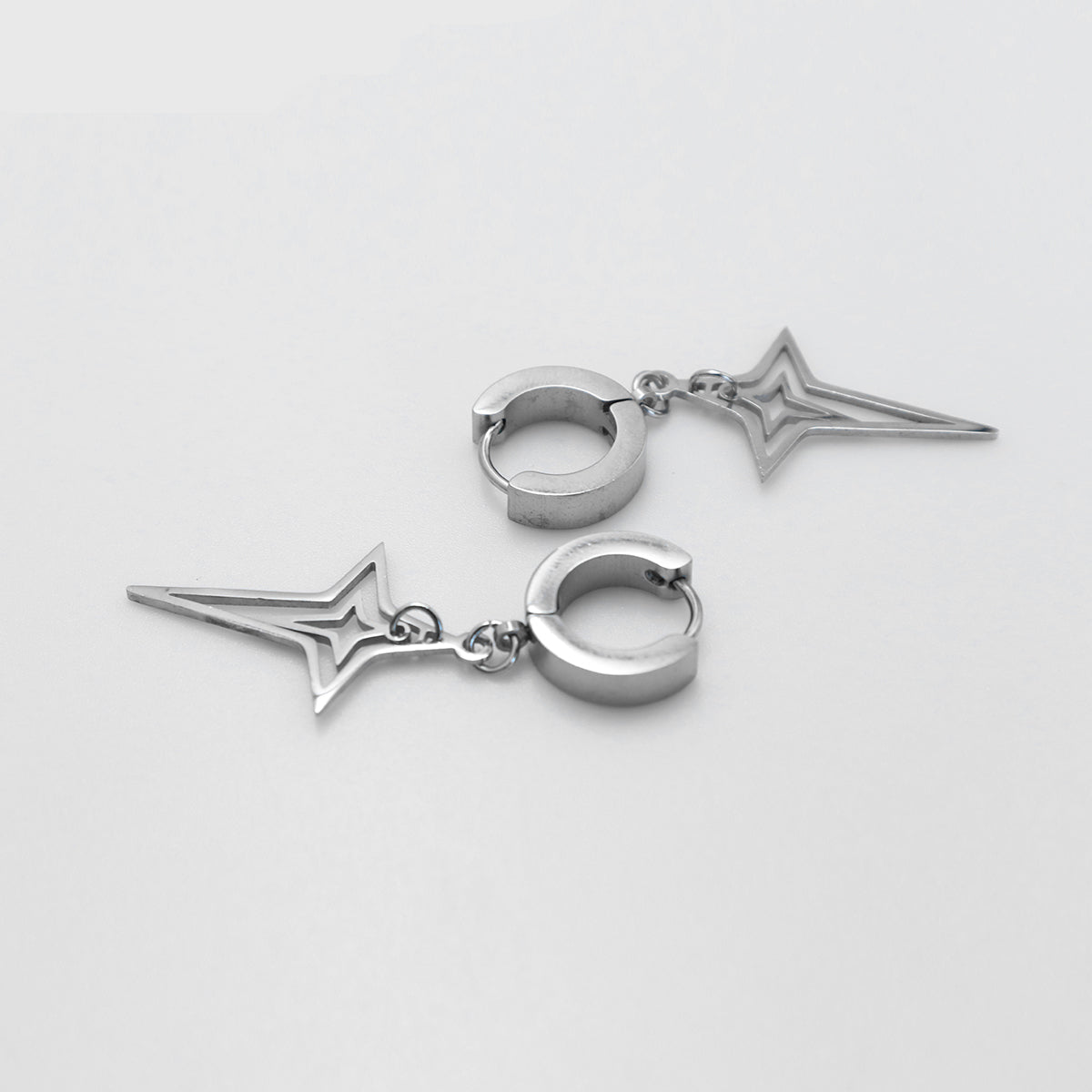 Layered Cross Star Drop Earrings