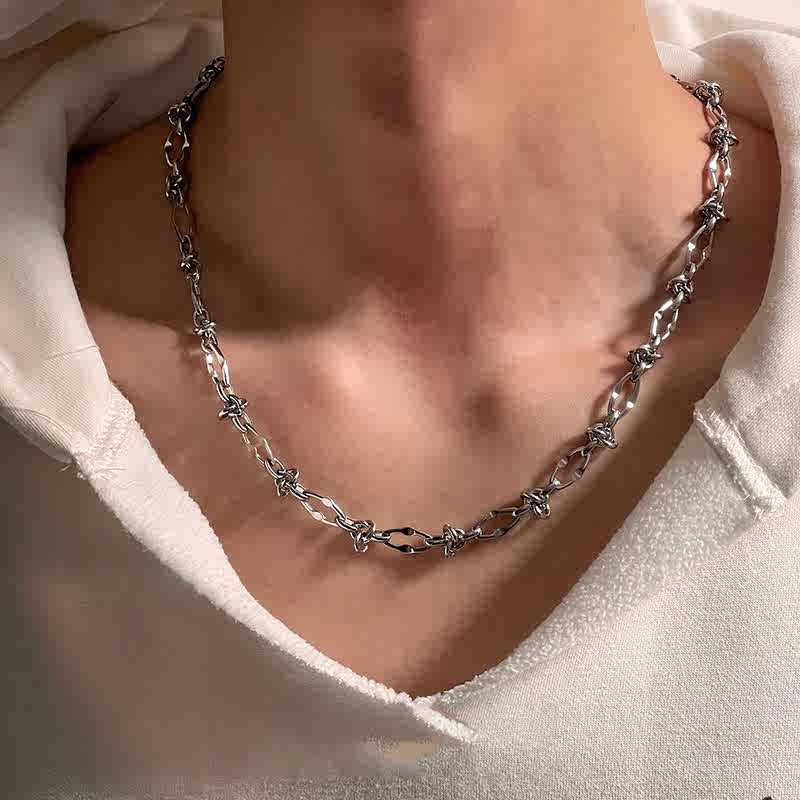 Titanium Steel Knotted Thorn Necklace