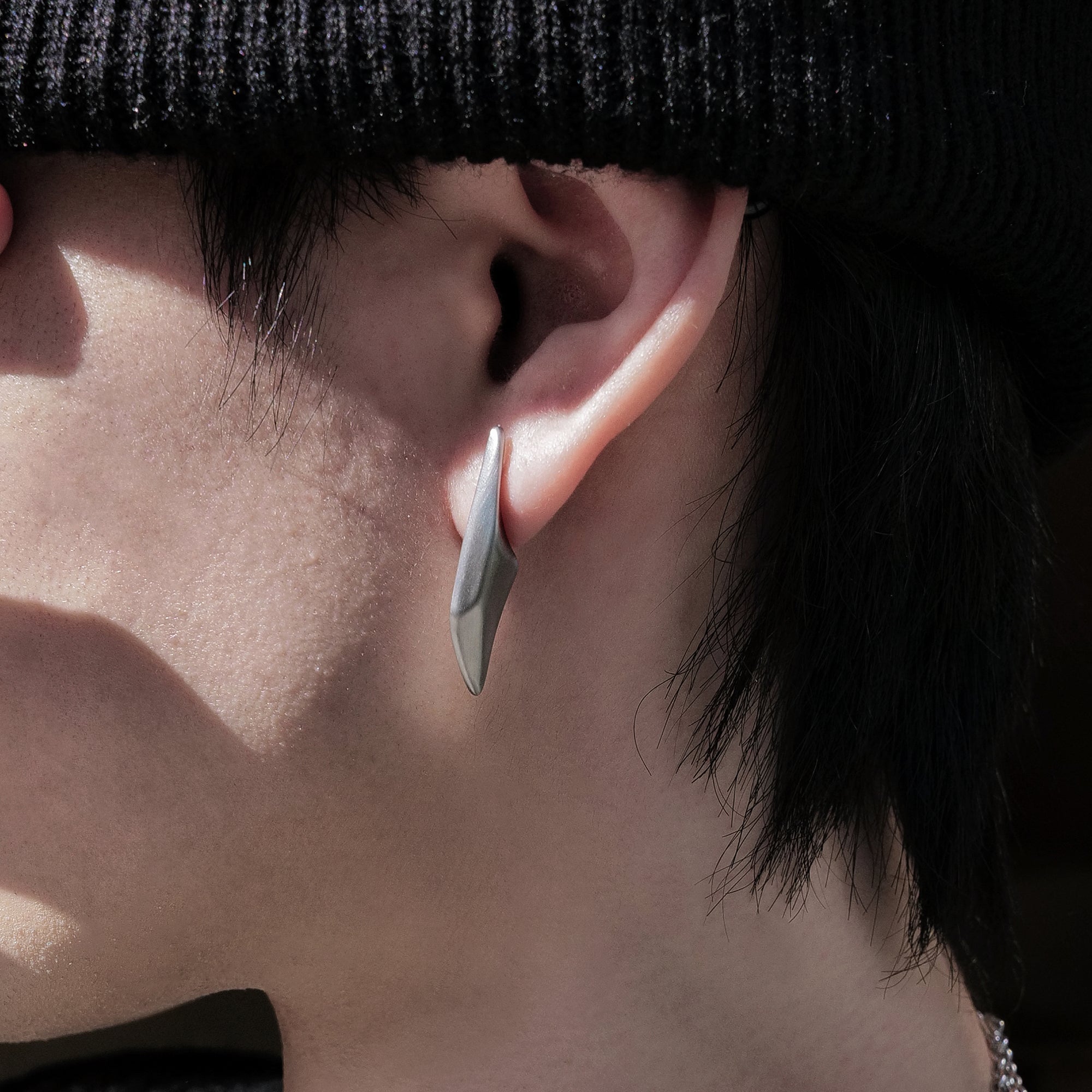 Metal Diamond Blade Earrings