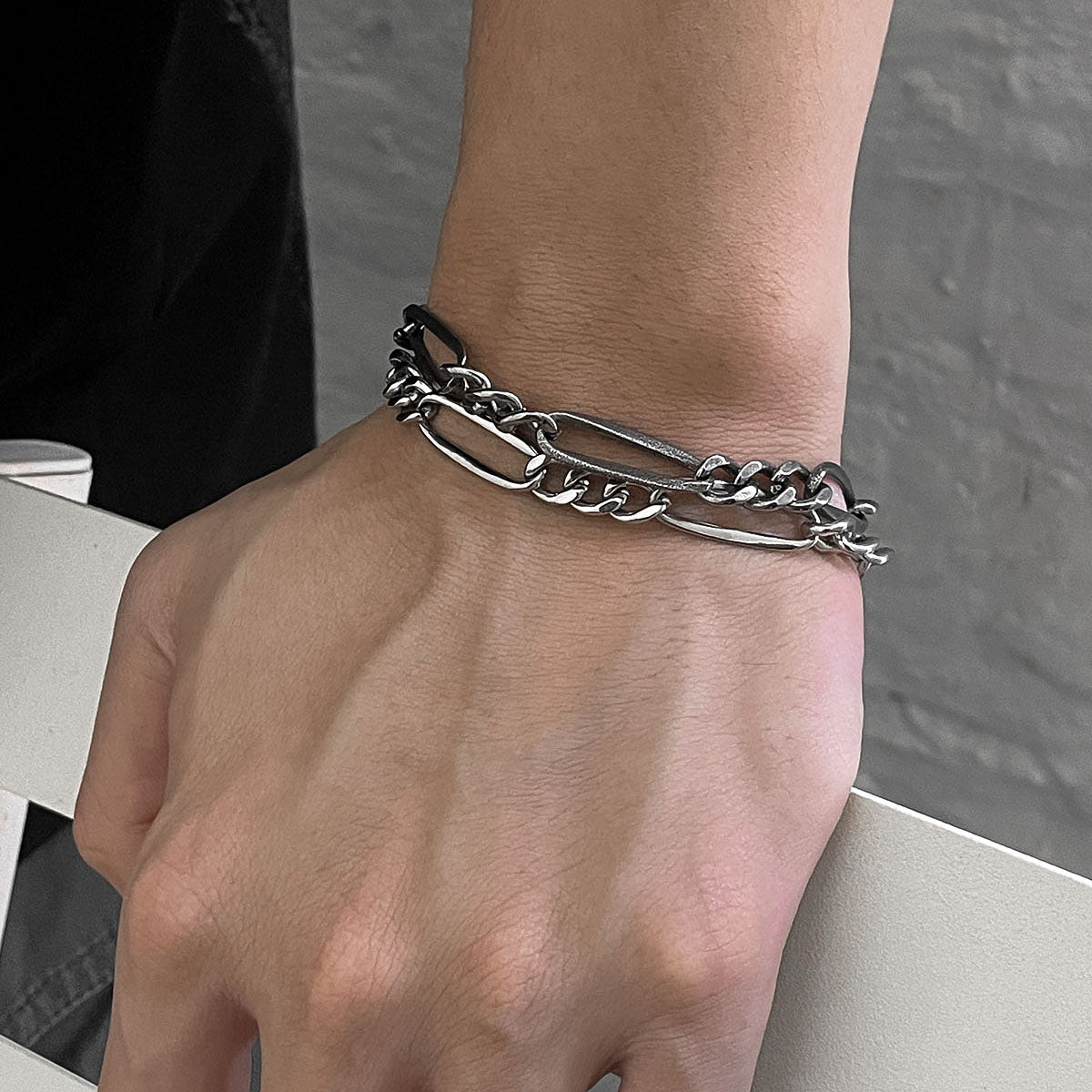 Spliced Knot Vintage Titanium Steel Bracelet