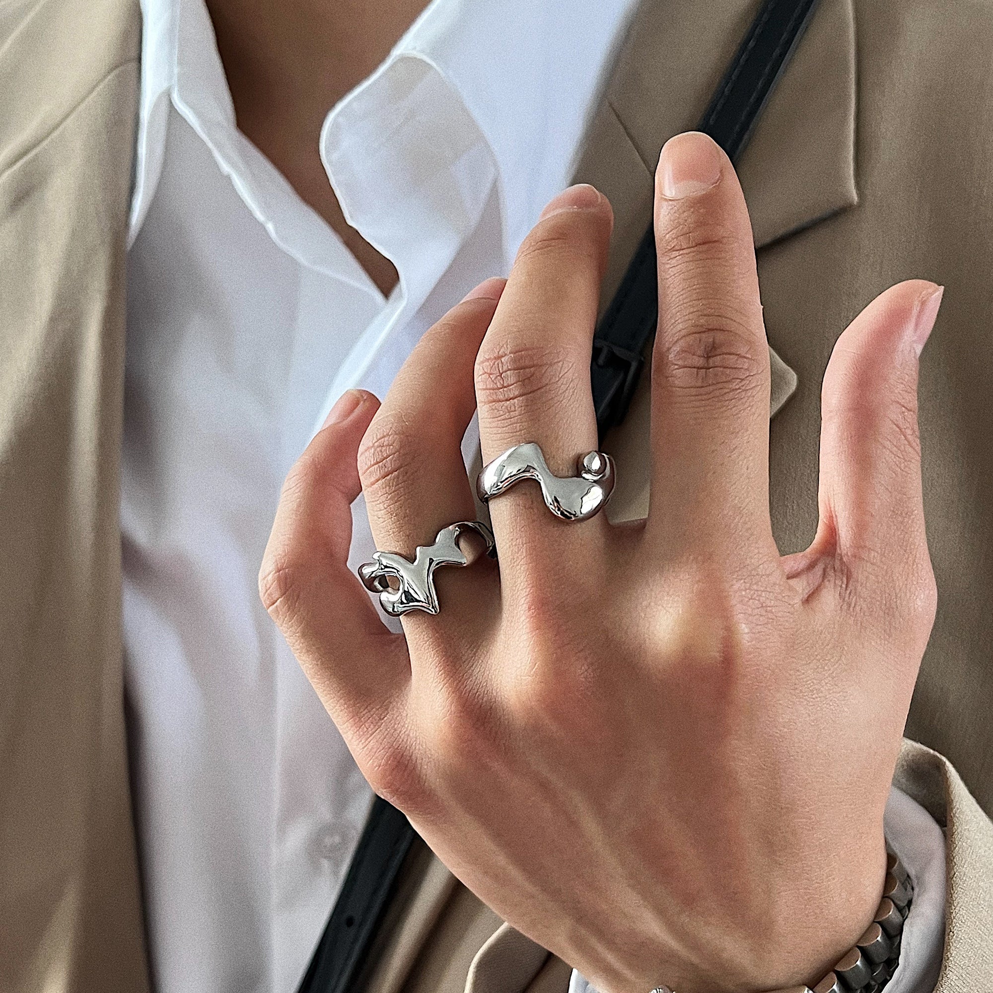 Liquid Lava Irregular Minimalist Ring