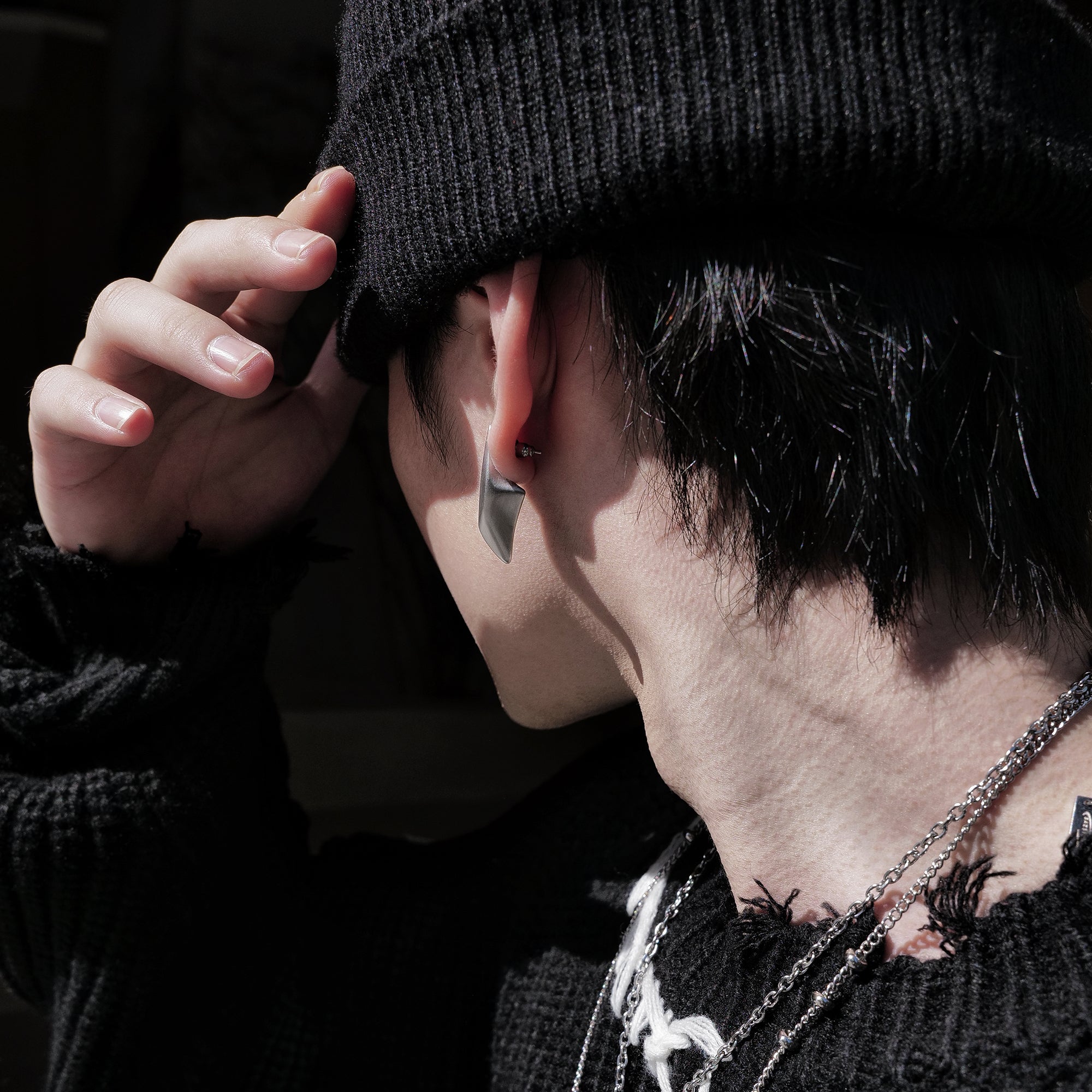 Metal Diamond Blade Earrings