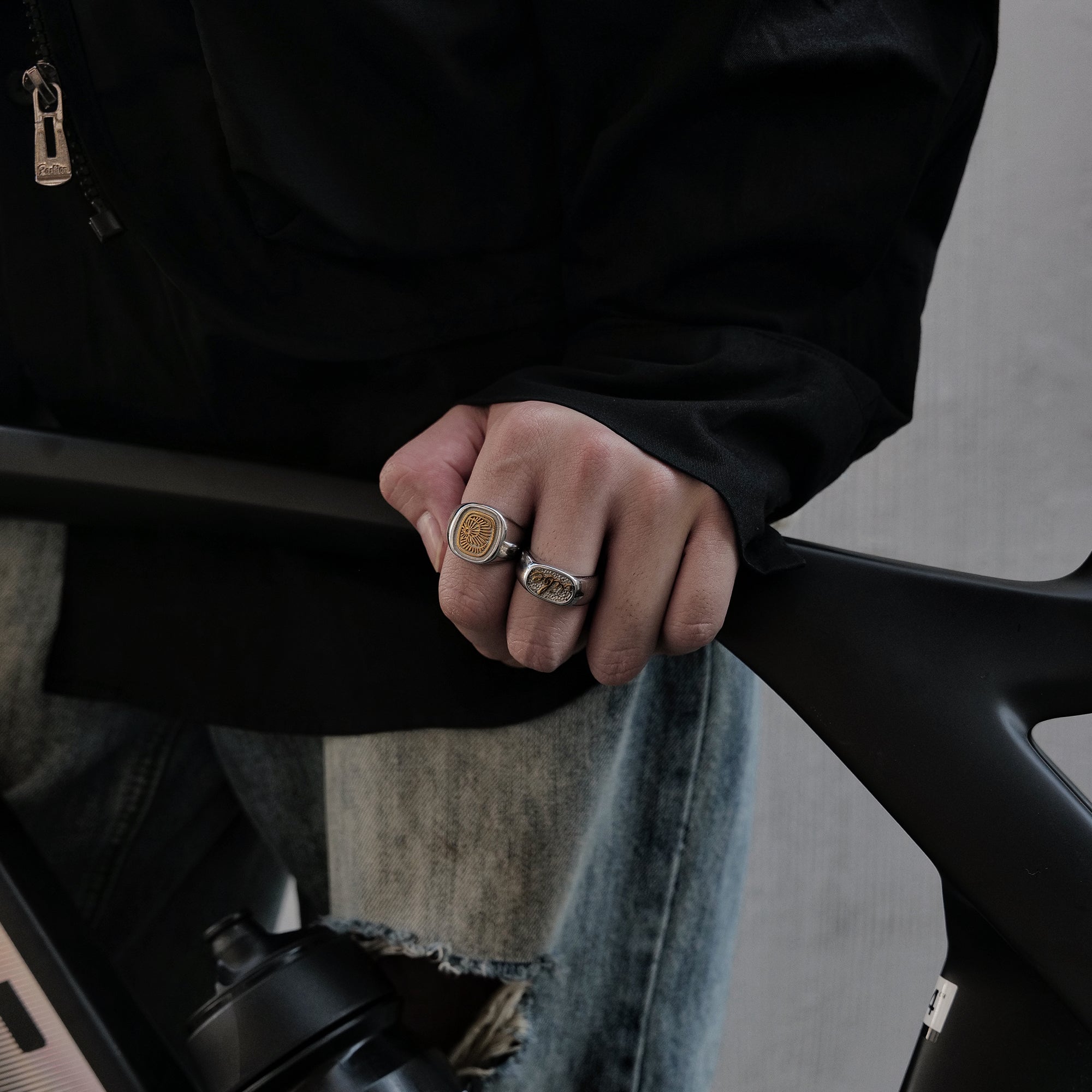 Silver-plated Gold Letter Totem Titanium Steel Ring