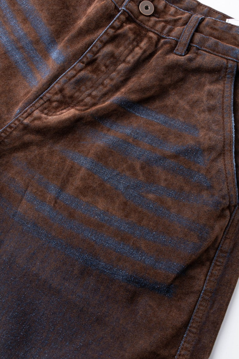 Vintage Flocked Ripped Denim Cropped Trousers