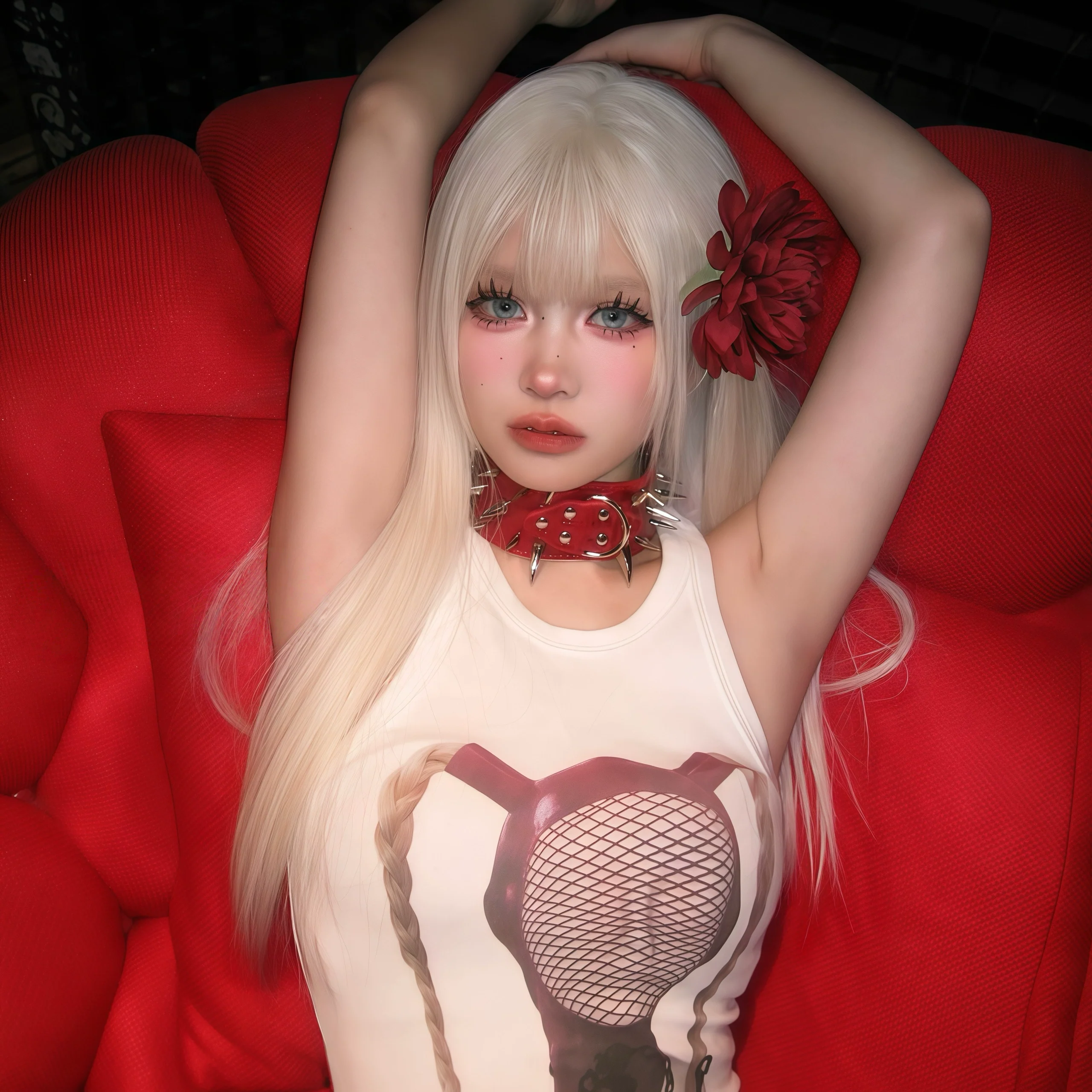 Studded Leather Punk Choker Y2K Necklace