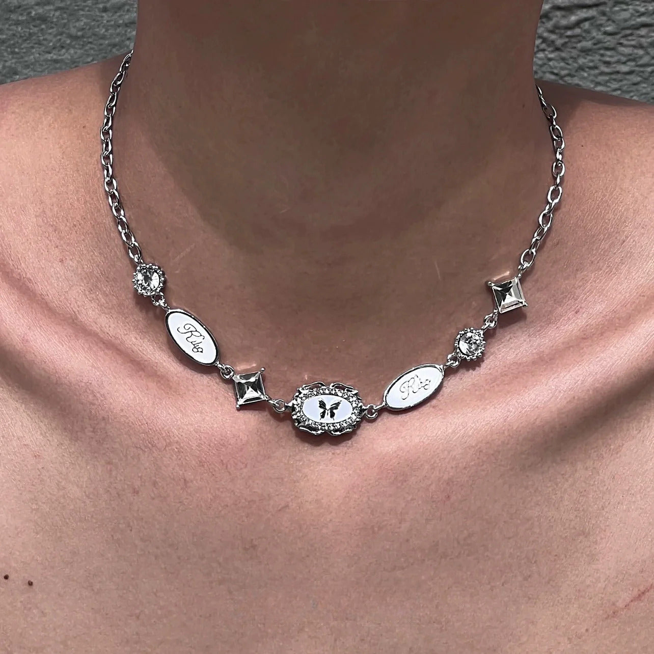 Butterfly Letter Pendant Necklace