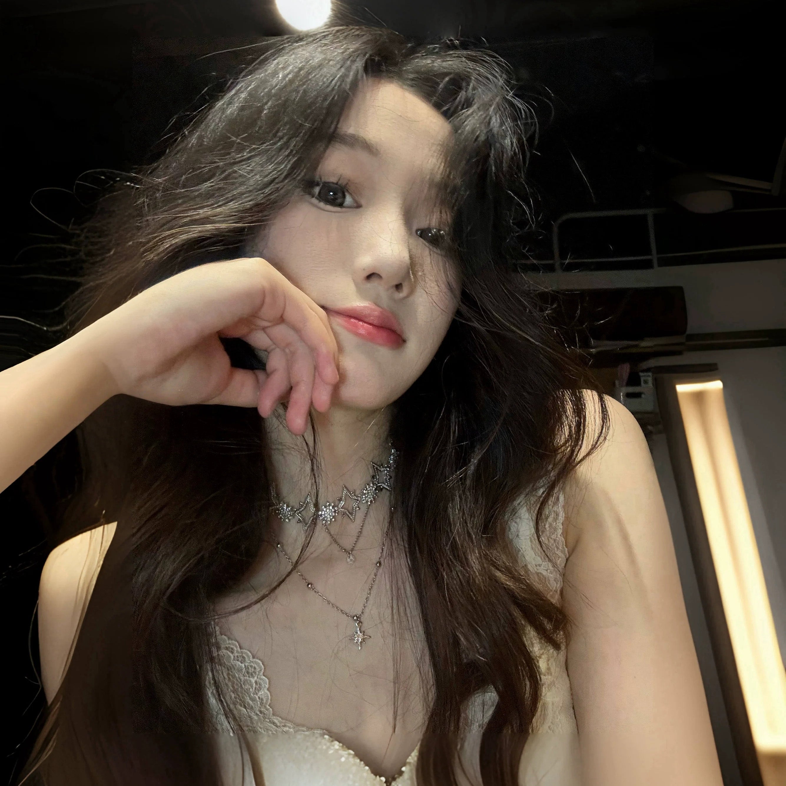 Star Zircon Double Layer Pendant Necklace