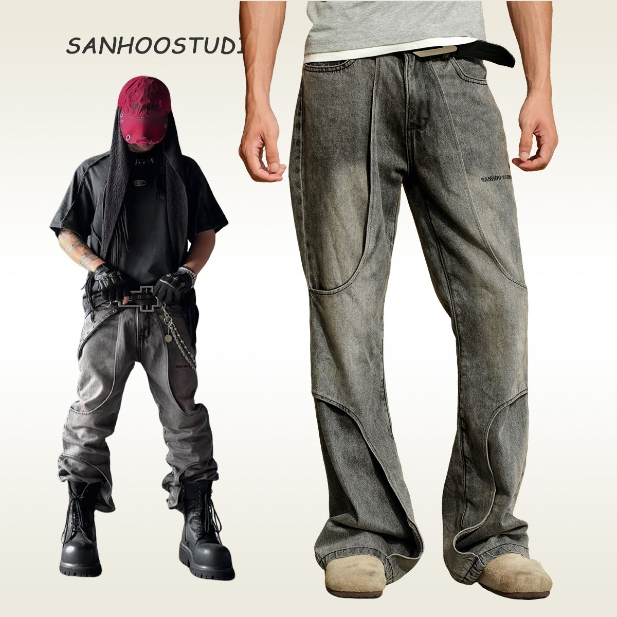 Double Layer Design Jeans