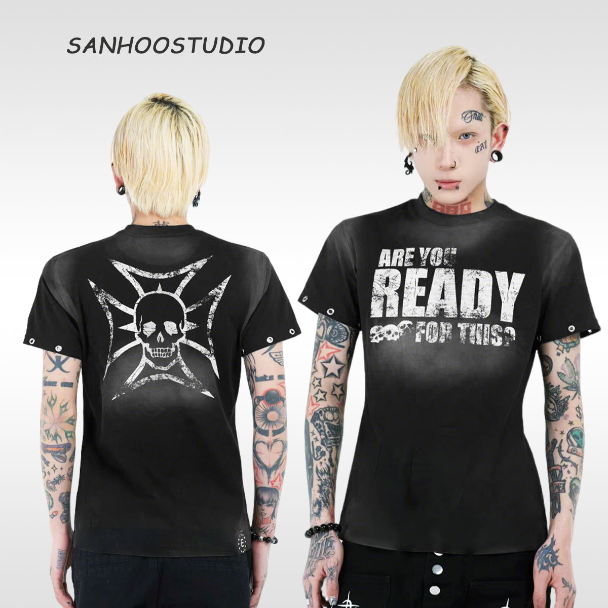 【25s Sep.】Washed Letter Printed Slim T-shirt