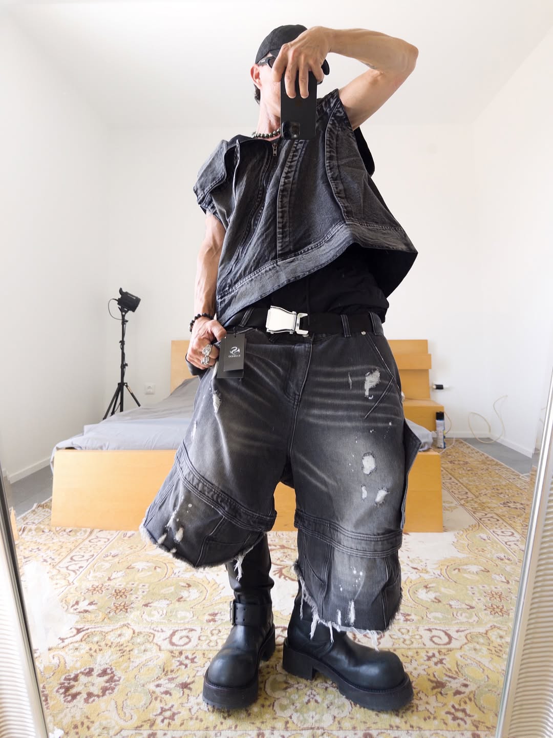 Deconstructed Oblique Zipper Jacket Vest