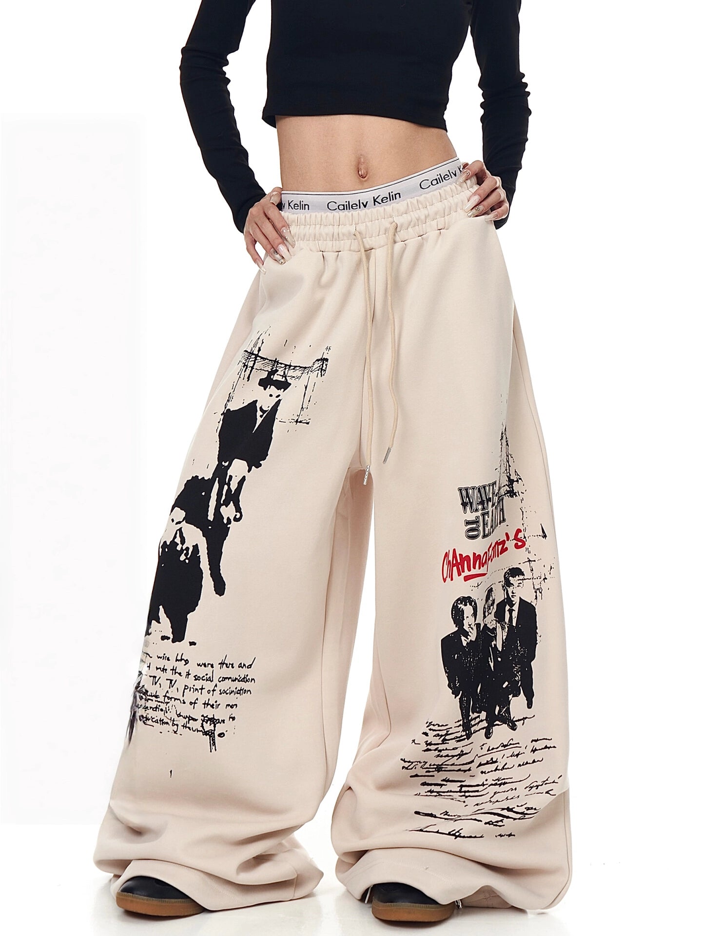 Vintage Portrait Print Sweatpants