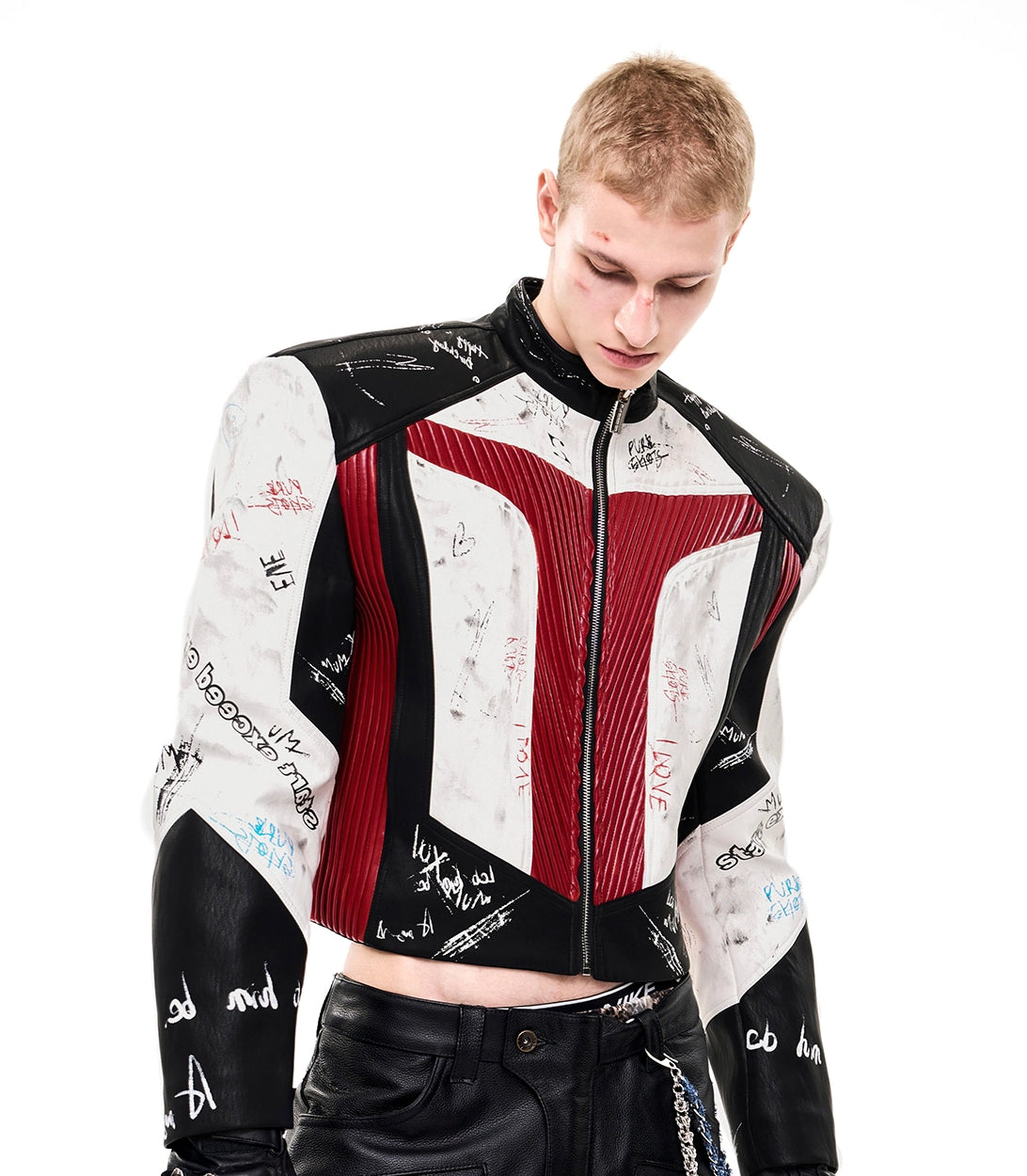 Graffiti Racing Leather Moto Jacket