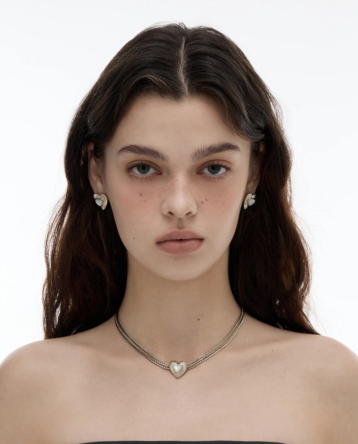 Heart-Shaped Mother of Pearl Necklace