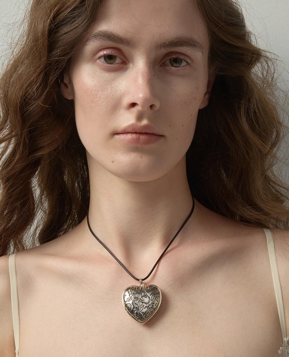 Engraved Heart Leather Cord Necklace