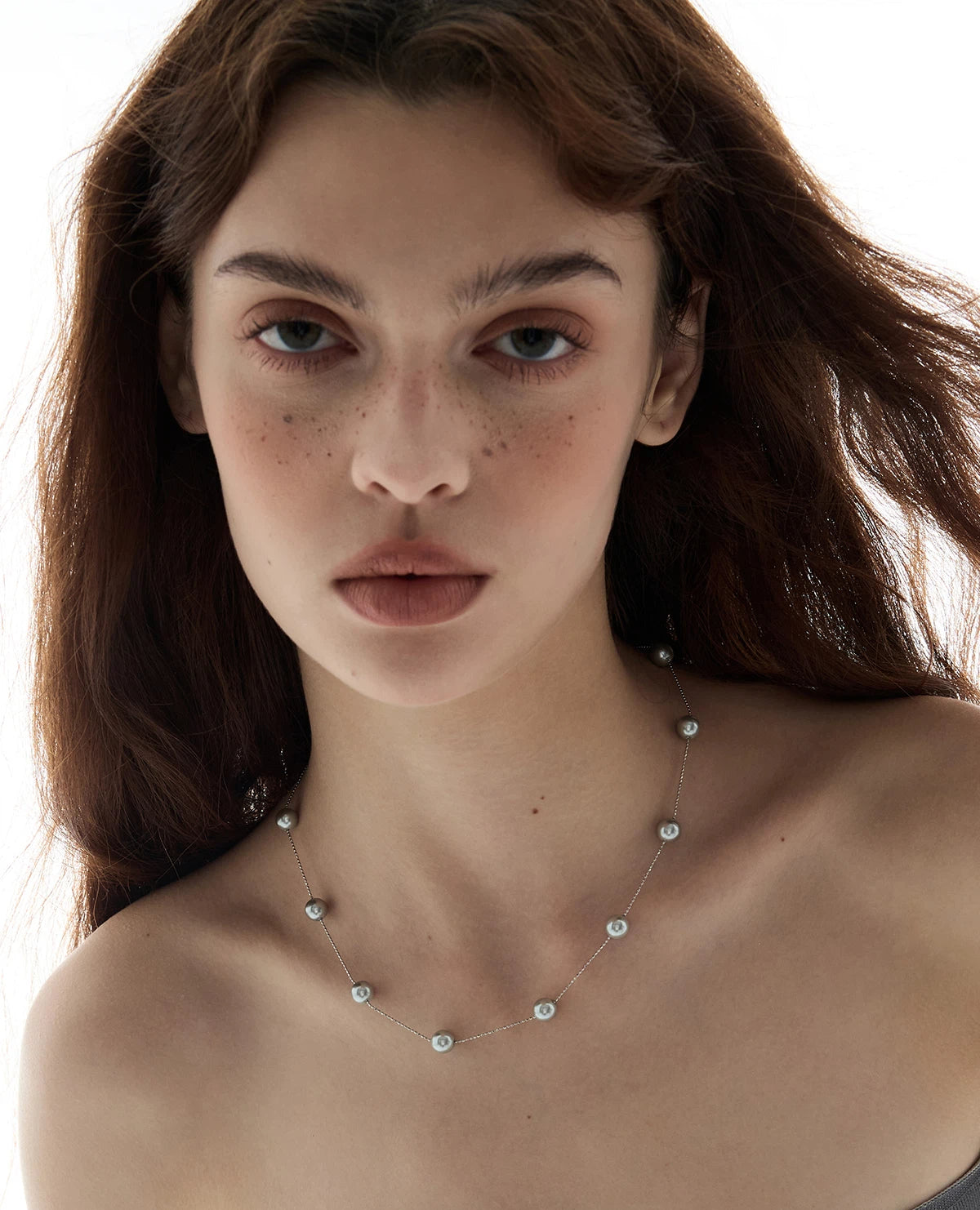 Layered Starlight Pearl Sweater Necklace