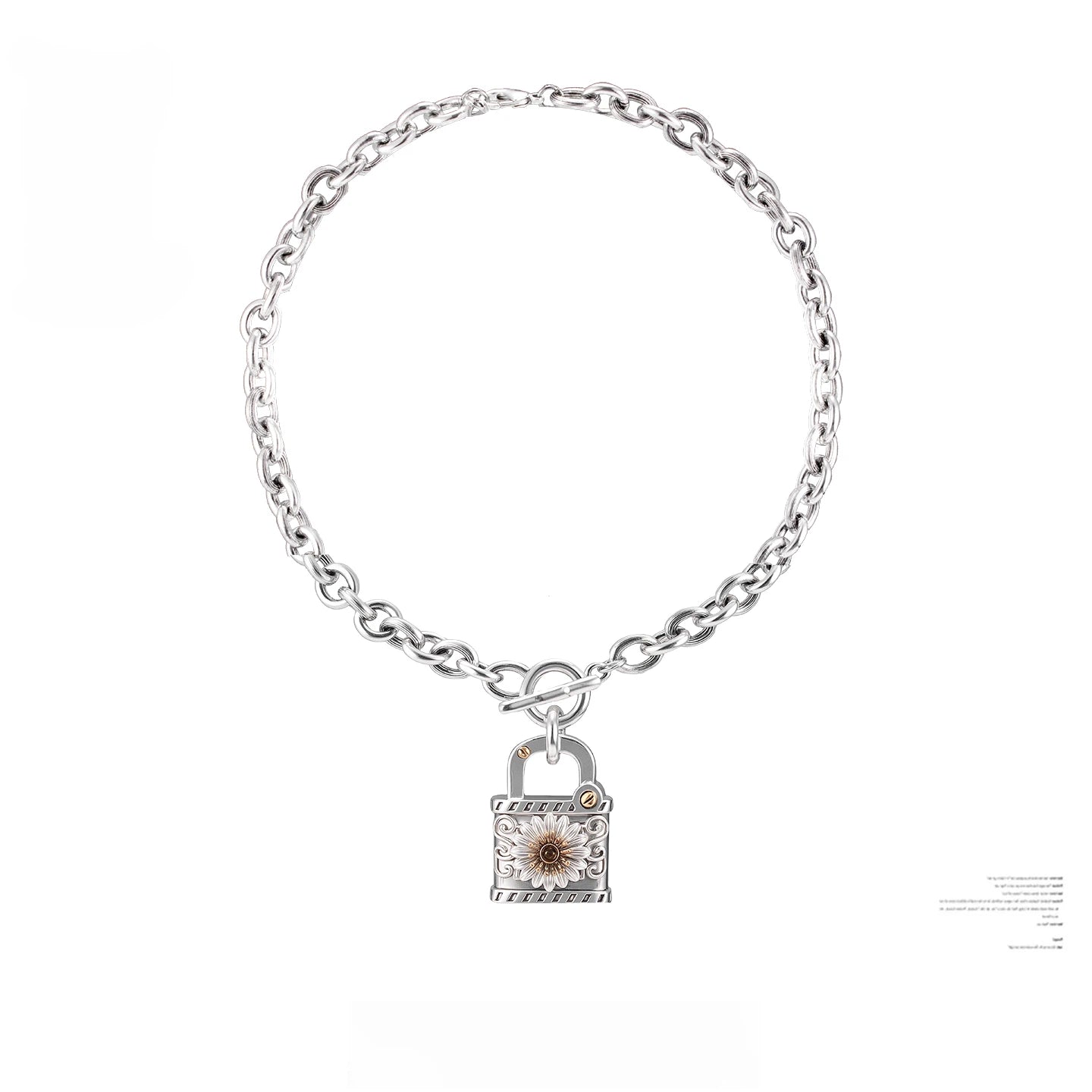 Exaggerated Daisy Lock Cuban Chain Necklace