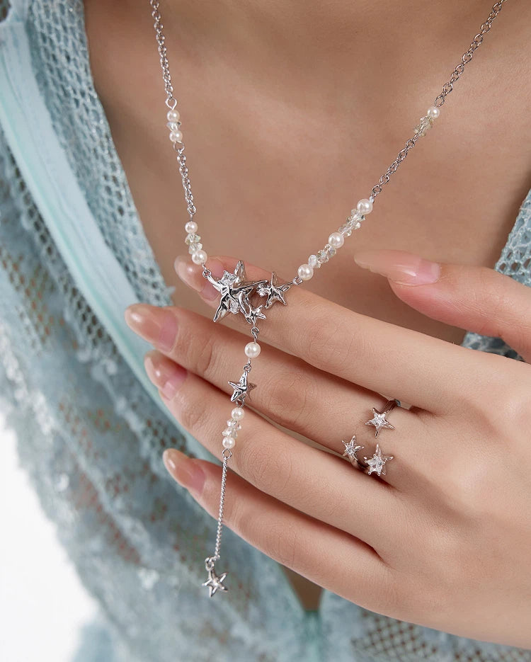 Detachable Beaded Tassel Star Necklace