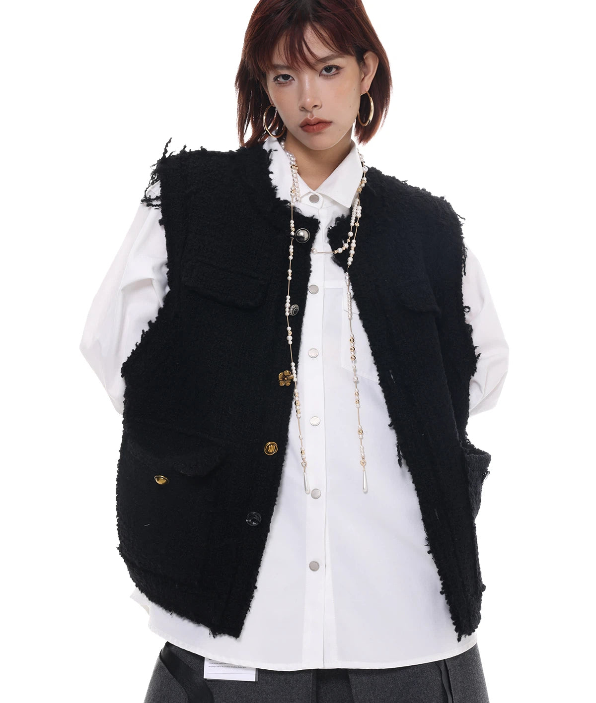 Adjustable Wrapped Broken Pearl Necklace