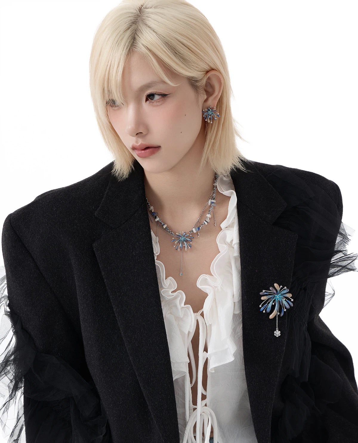 Handmade Gradient Beaded Tassel Necklace