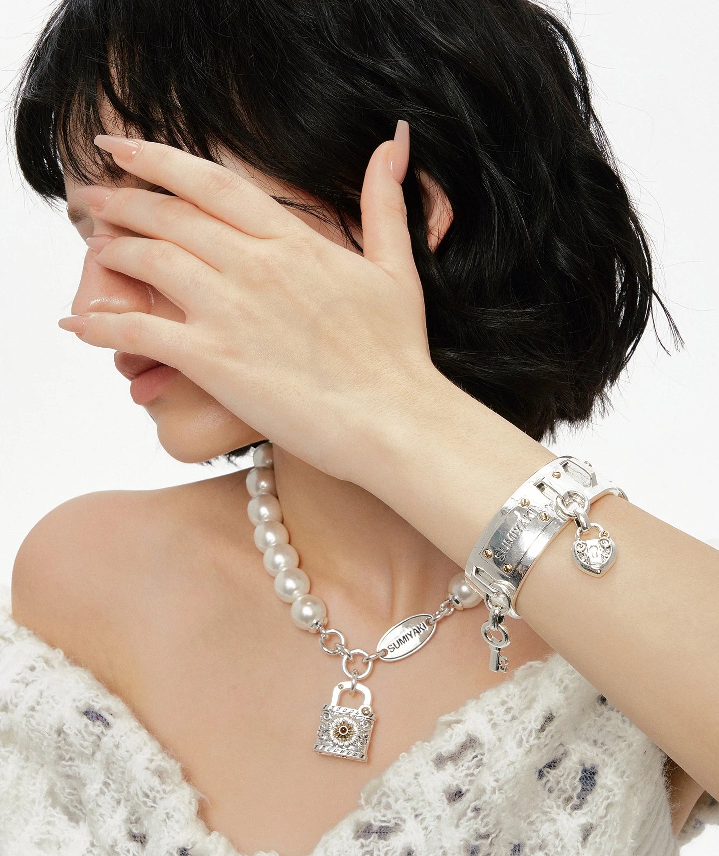 Heart Lock Open Bangle Bracelet