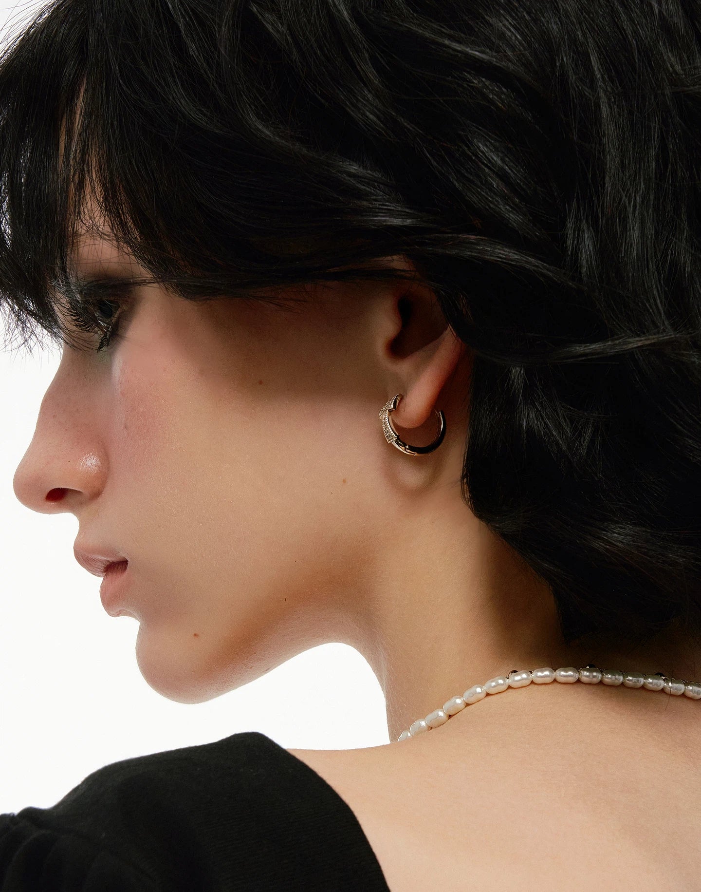 Zircon Ankh Ear Cuff