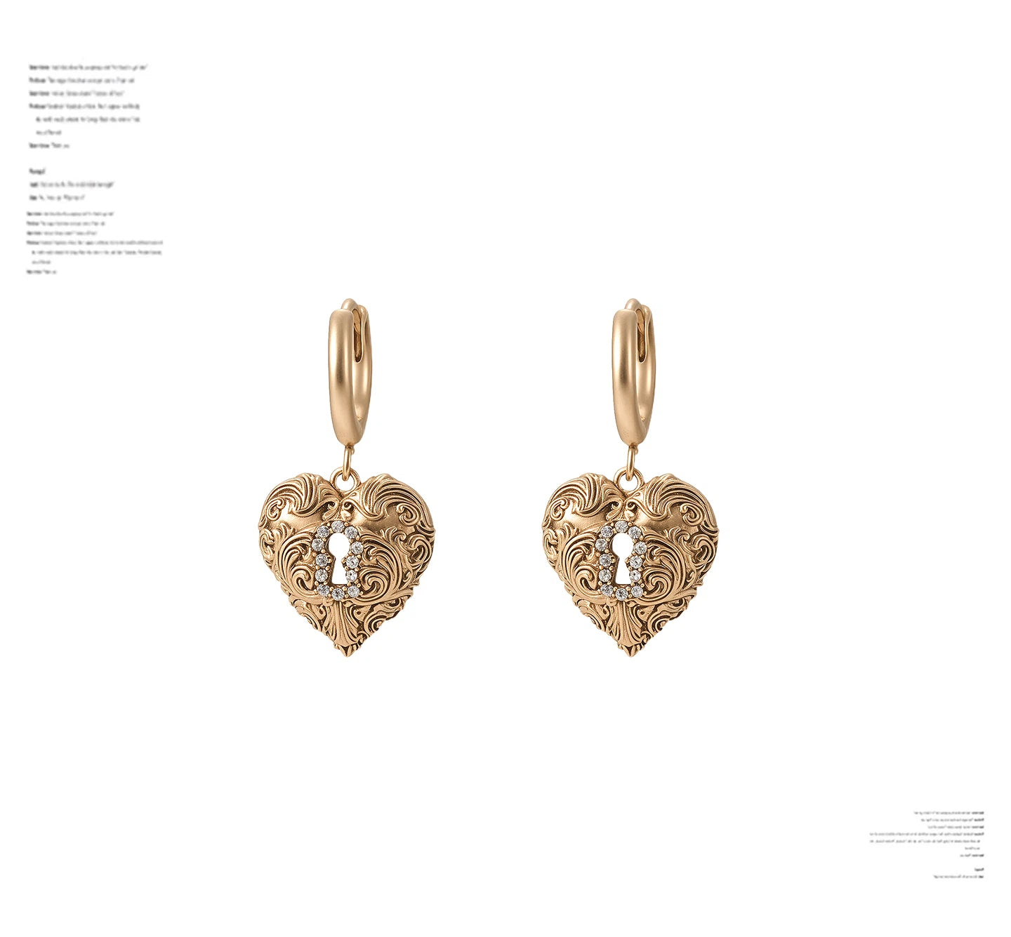 Asymmetric Key and Heart Earrings