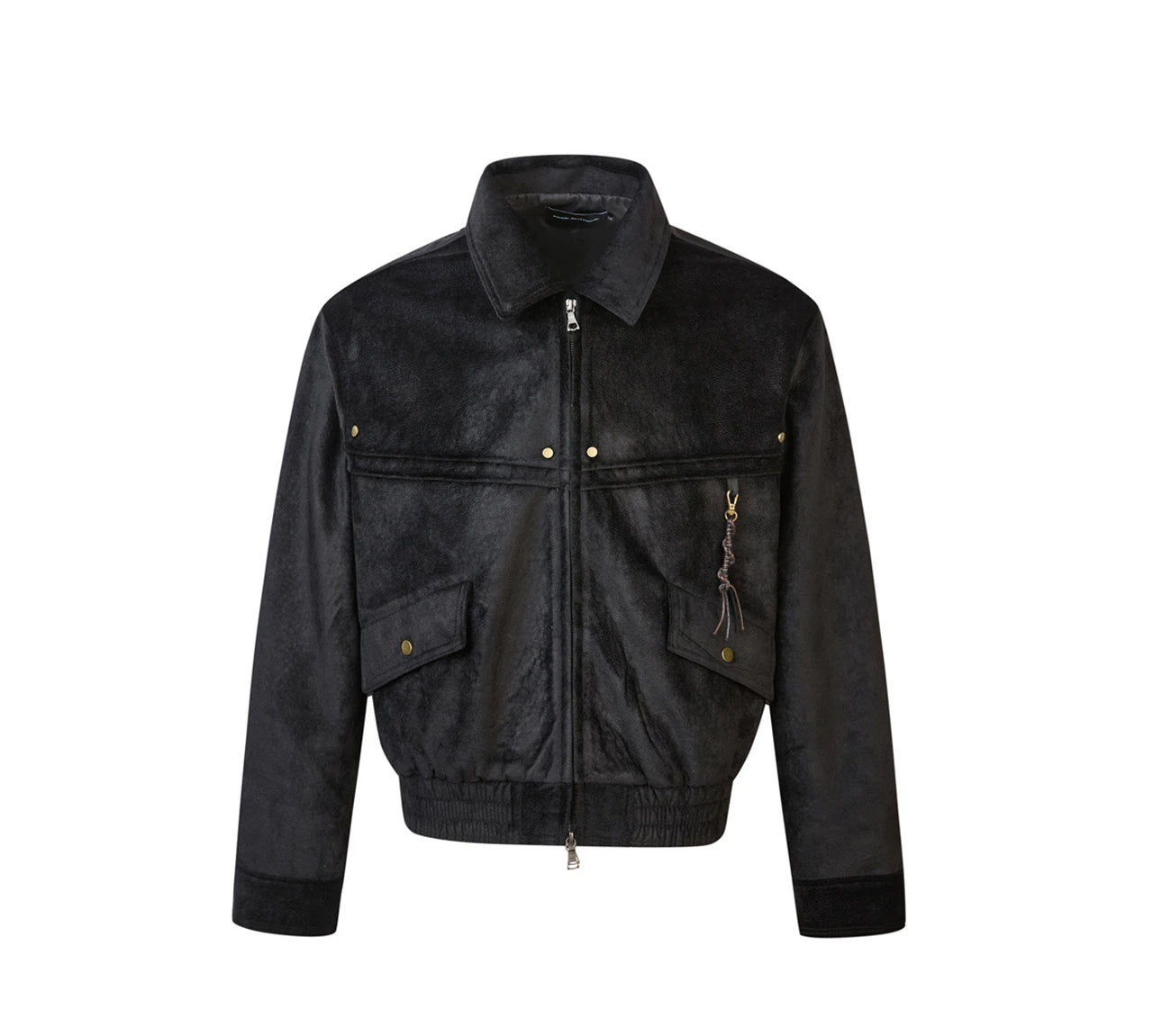 Sanhoostudio’s dark velvet-feel lapel jacket channels quiet luxury with minimalist tailoring and premium texture, perfect for refined urban streetwear.
