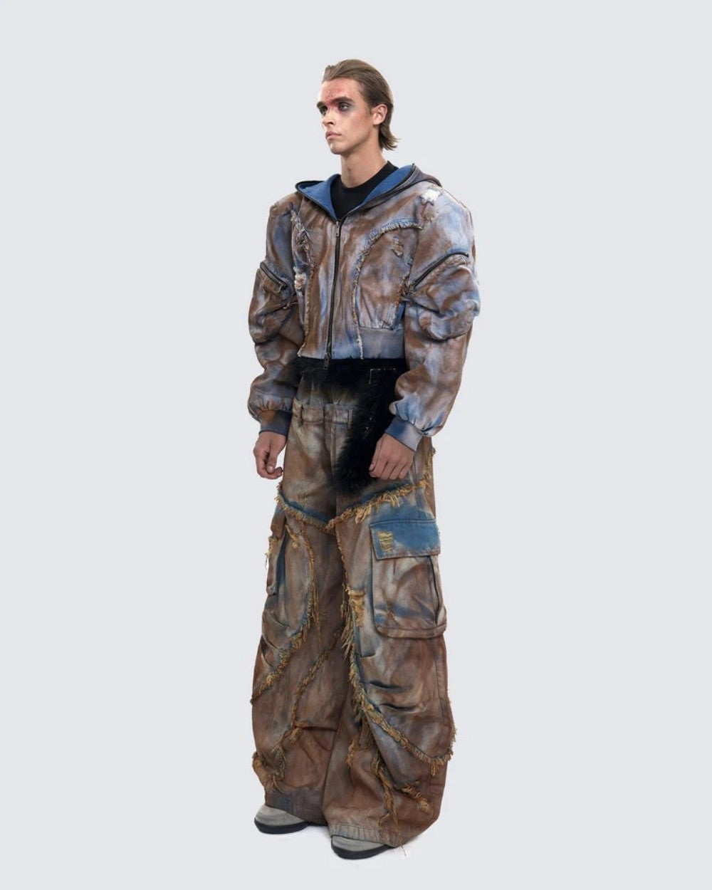 Post-Apocalyptic Dyed Layered Denim Set