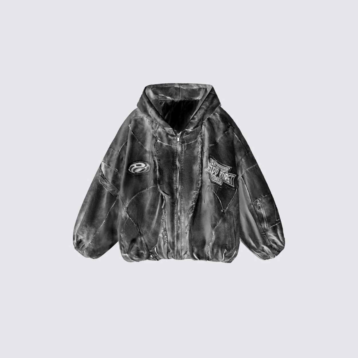 Distressed Wasteland Utility Padded Jacket