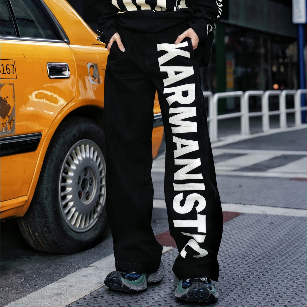 Sanhoostudio Vintage Straight Wide Denim Pants