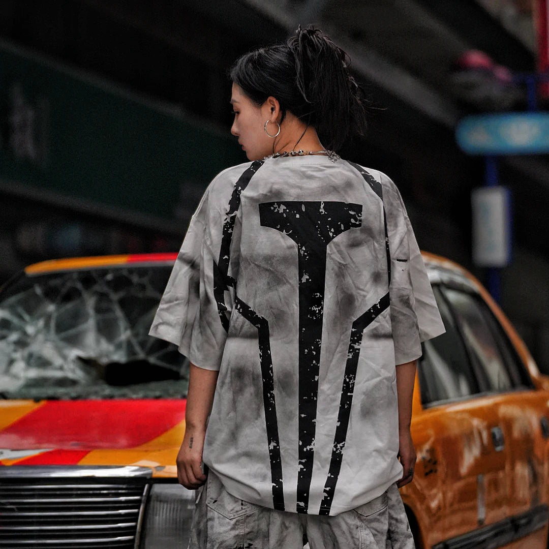 Sanhoostudio short sleeve T-shirt featuring tie dye finish, graphic print design, and relaxed fit silhouette. Designed for modern streetwear outfits with breathable comfort, bold visual appeal, and versatile everyday wear.