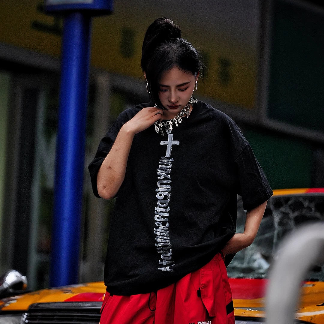 Sanhoostudio short sleeve T-shirt featuring minimal graphic design and relaxed fit silhouette. A clean streetwear essential for everyday styling with breathable comfort and versatile wear.