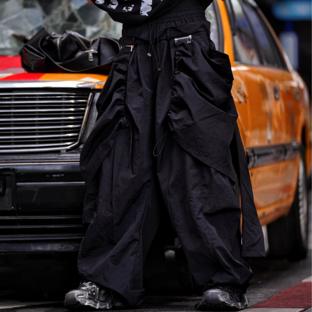 Sanhoostudio denim pants featuring detachable design, distressed wash finish, and wide leg scythe-cut silhouette. Designed for modern streetwear styling with comfort, versatility, and bold everyday wear.