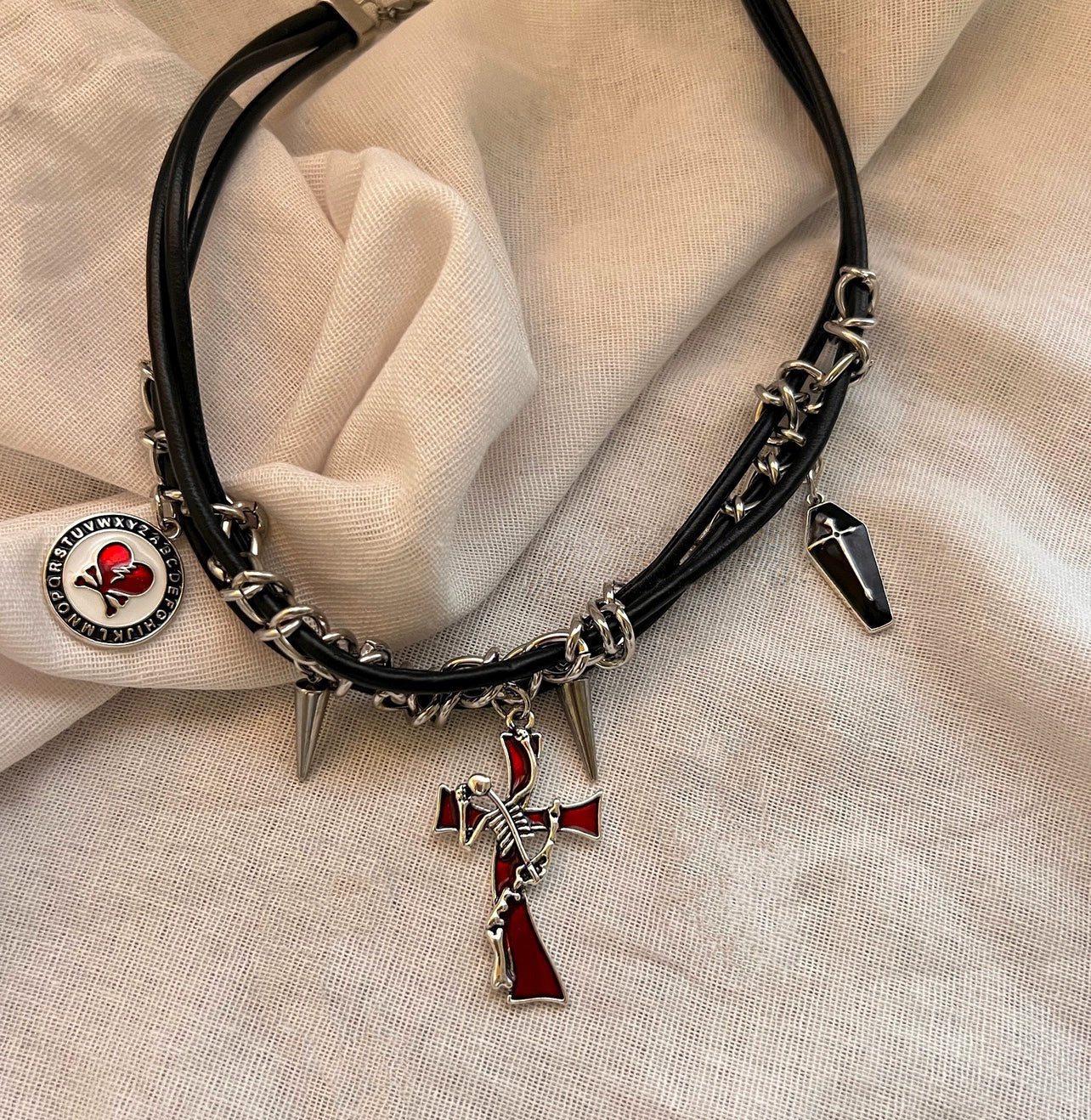 Irregular Cross Dark Punk Multi-Layer Necklace