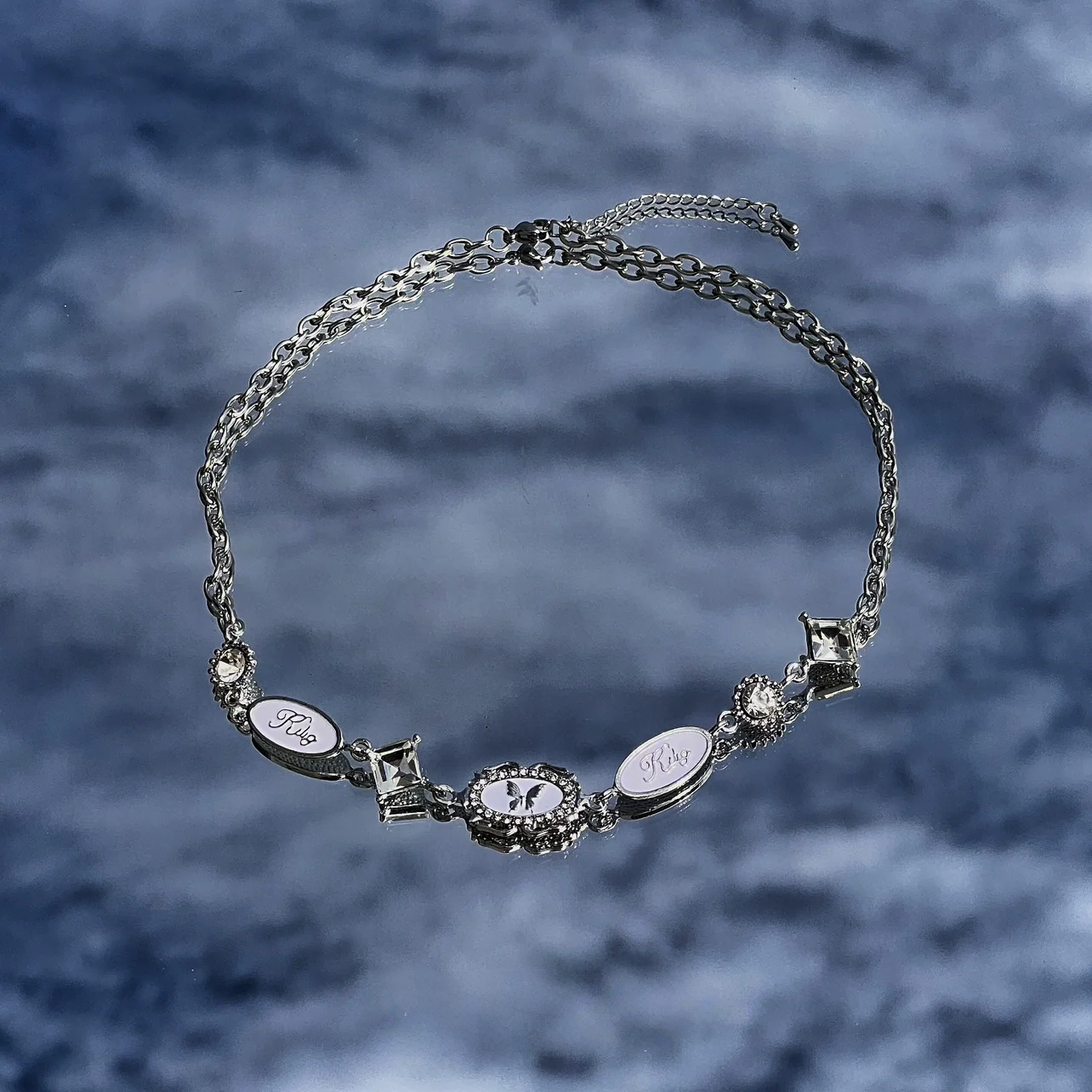 Butterfly Letter Pendant Necklace