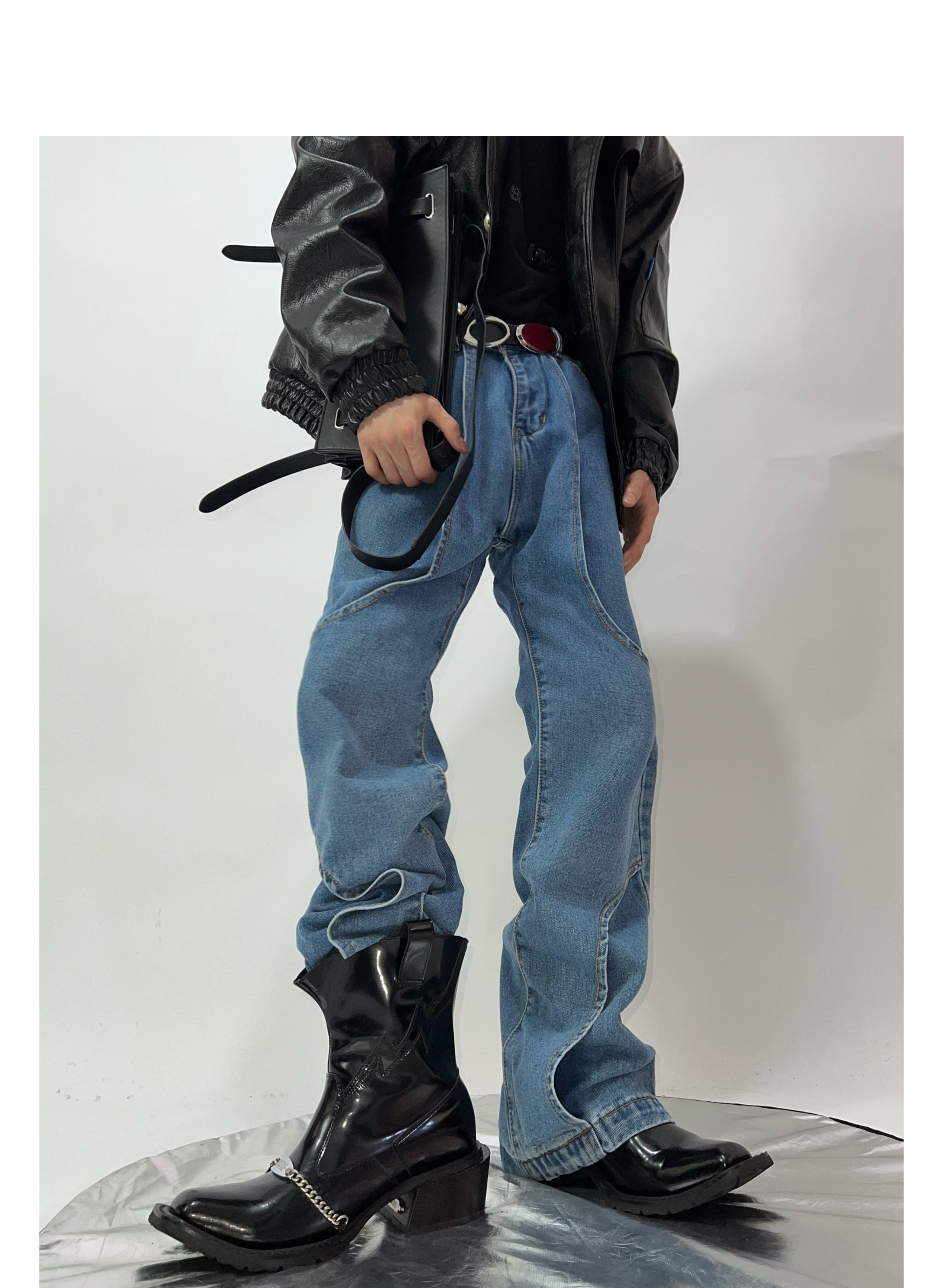 Double Layer Design Jeans ArtsKoreanMan