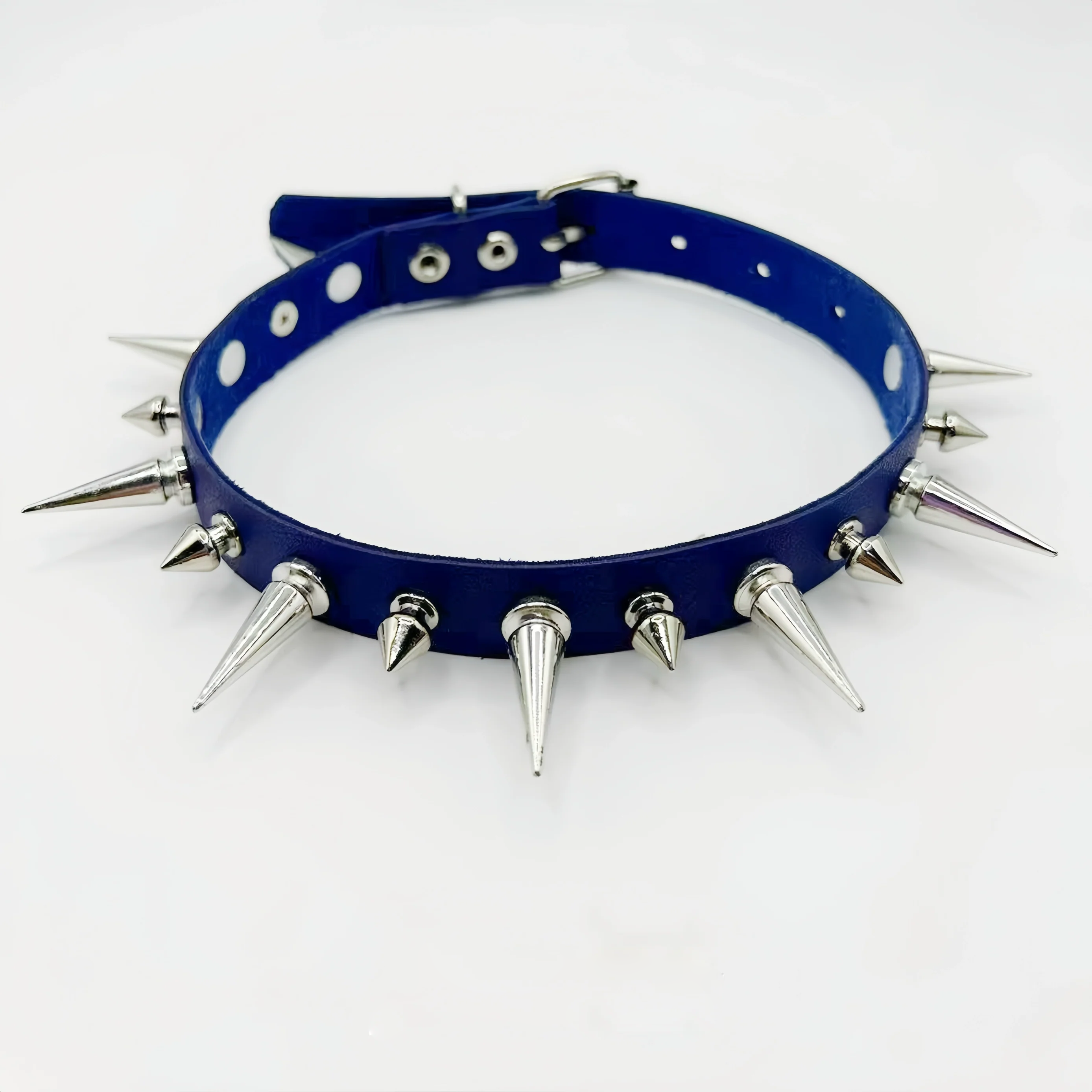 Discover Sanhoostudio’s rock studded punk leather choker, blending Y2K subculture aesthetics with bold metal detailing for a rebellious, fashion-forward accessory that elevates streetwear outfits.