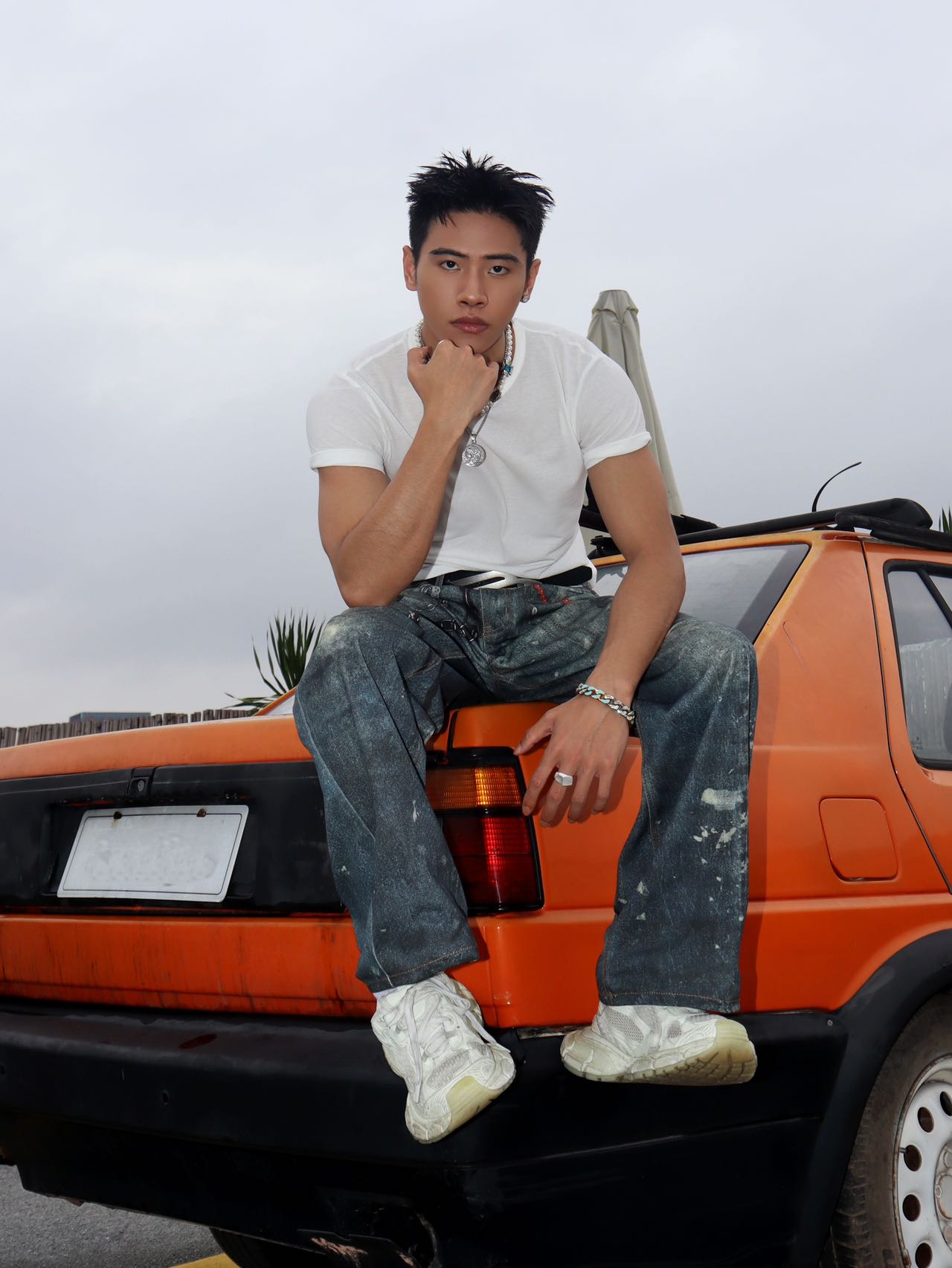 3D Digital Printed Ink-splashed Jeans