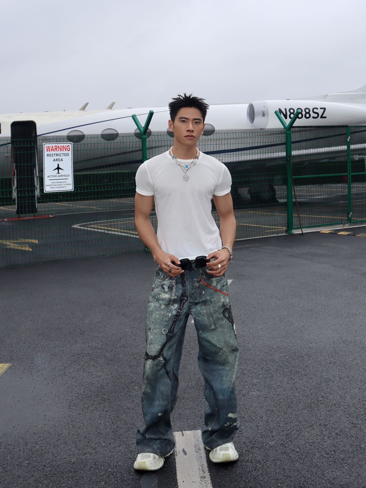 3D Digital Printed Ink-splashed Jeans