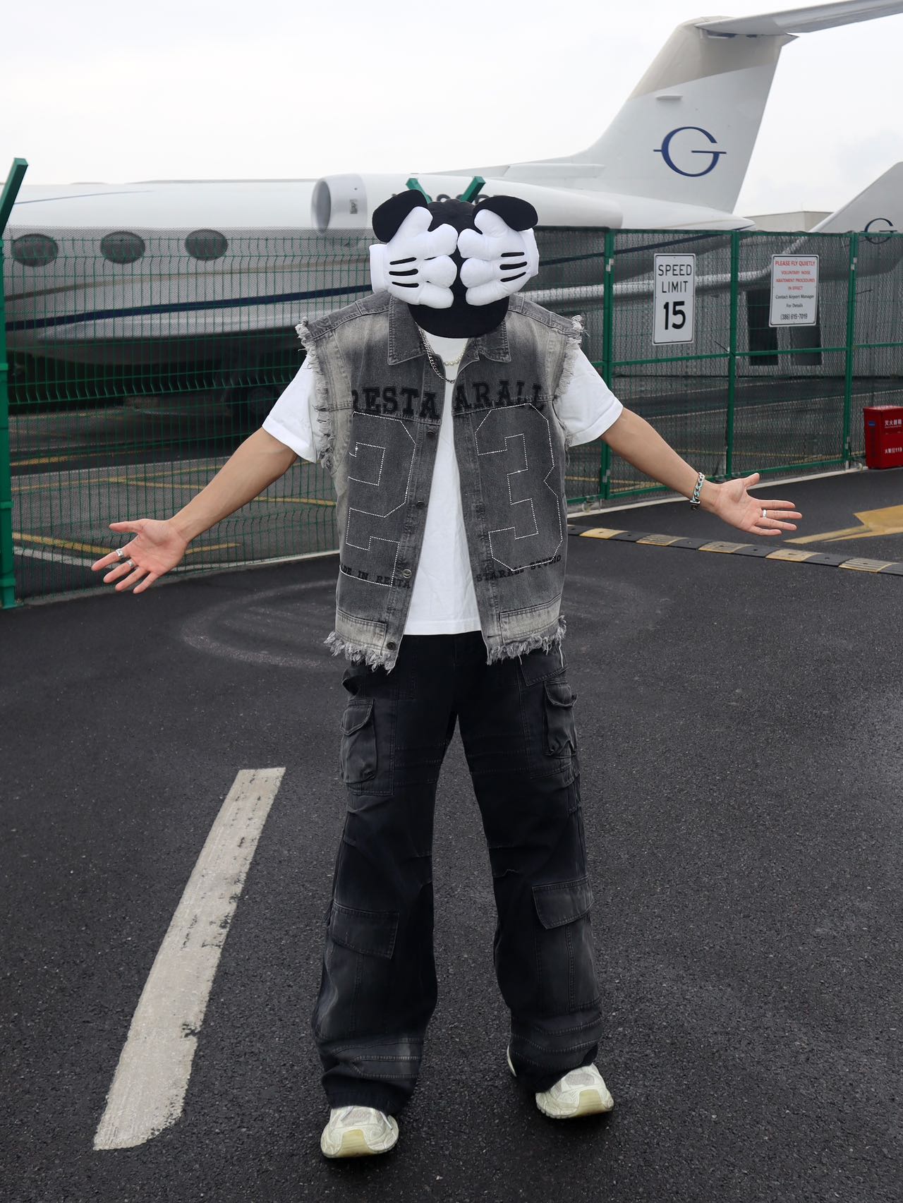 Digital Gradient Print Denim Vest