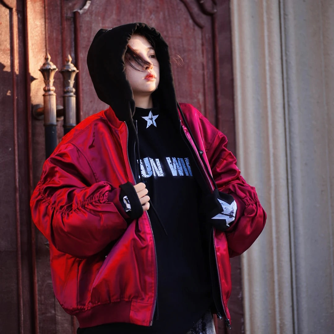 Heavy Embroidered Washed Graffiti Denim Jacket