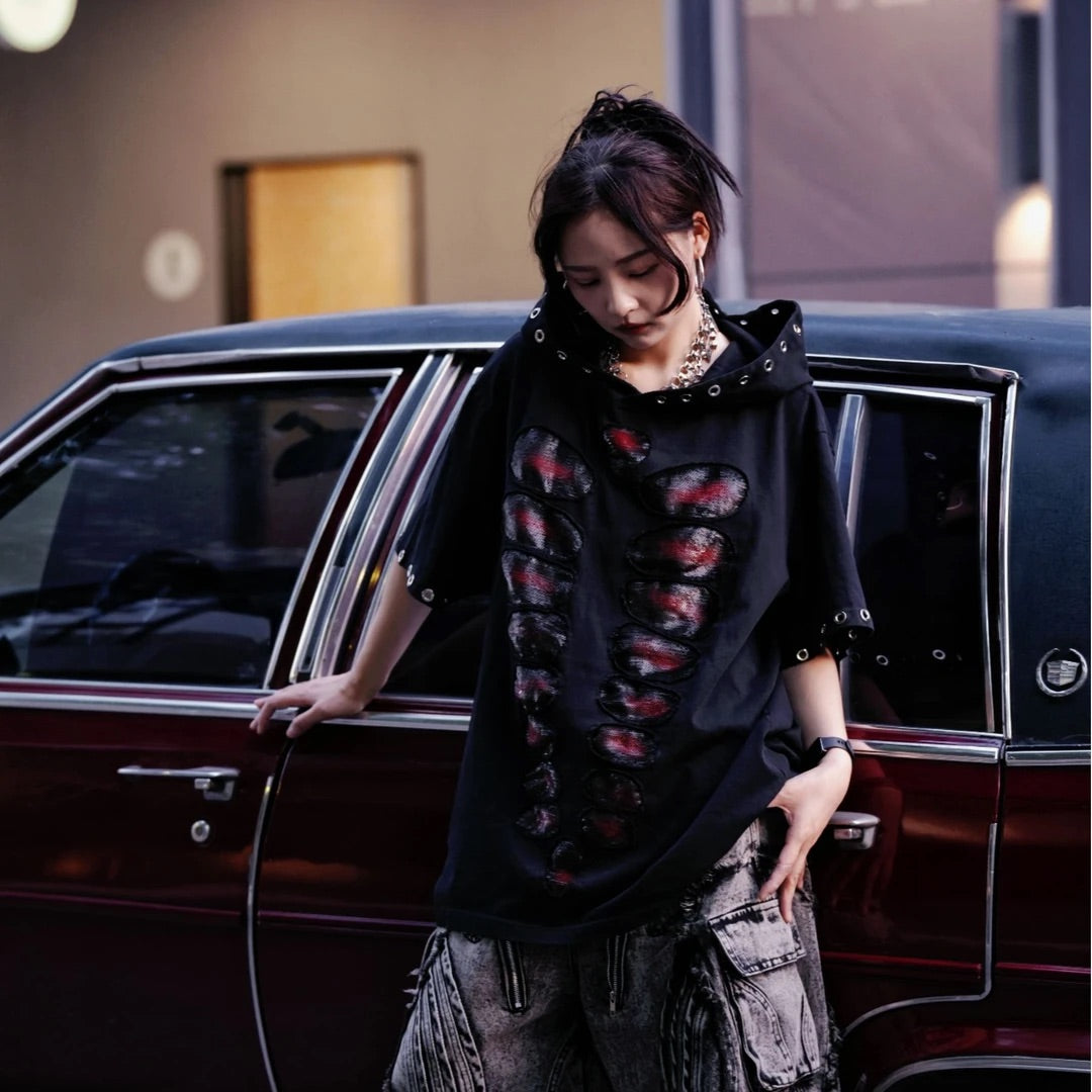 Layered Graffiti Hybrid Tee Vest