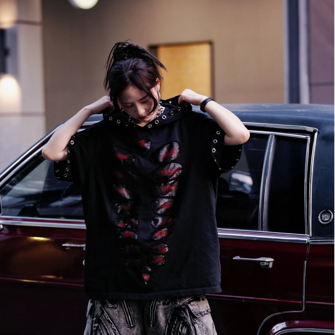 Layered Graffiti Hybrid Tee Vest