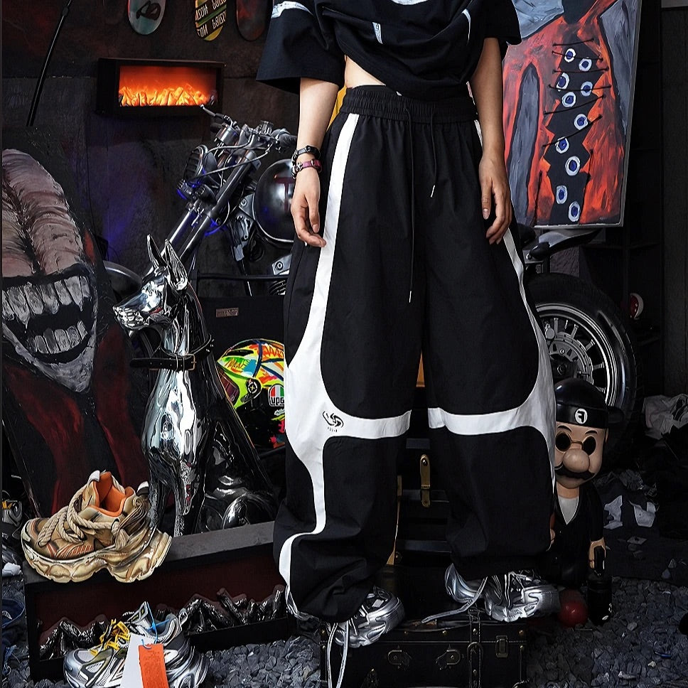 Striped High-Waist Street Trousers