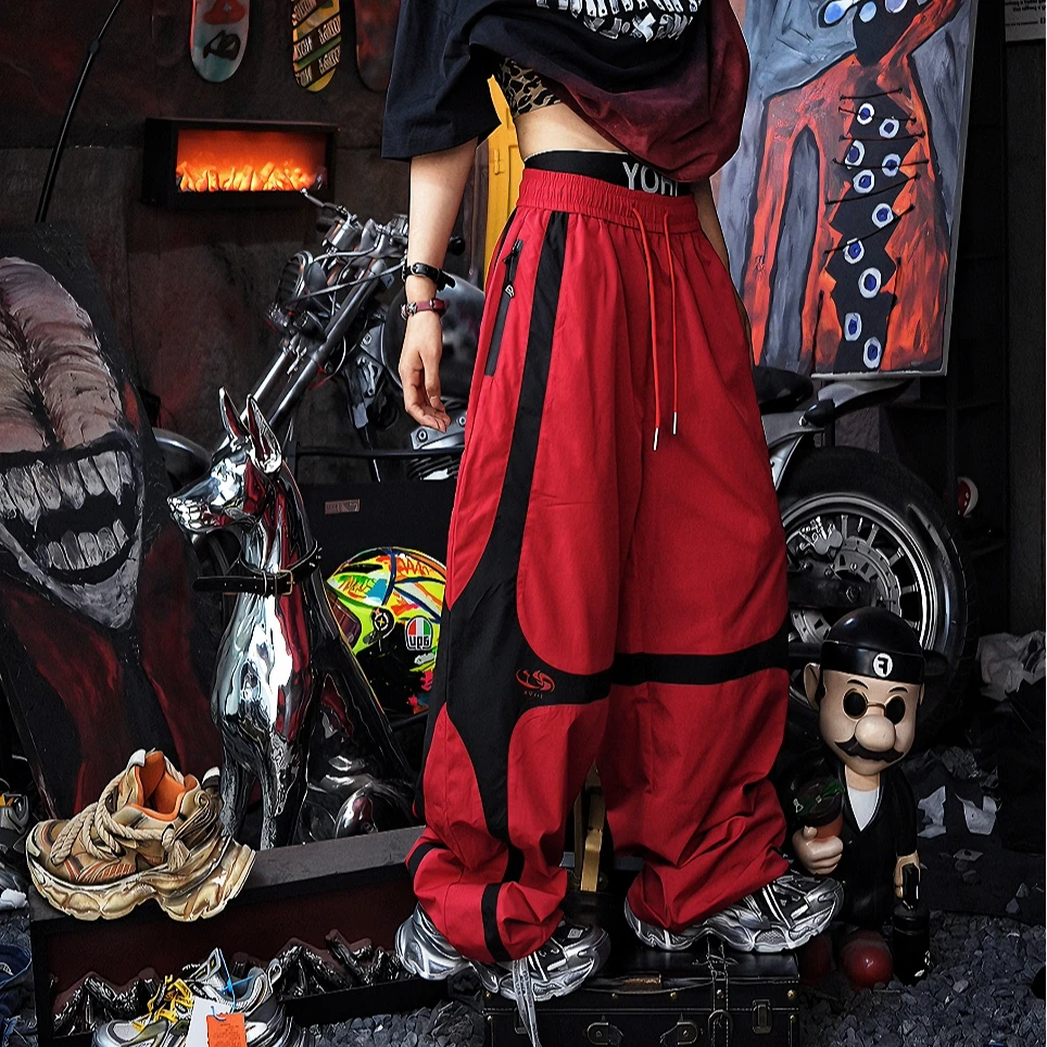 Striped High-Waist Street Trousers